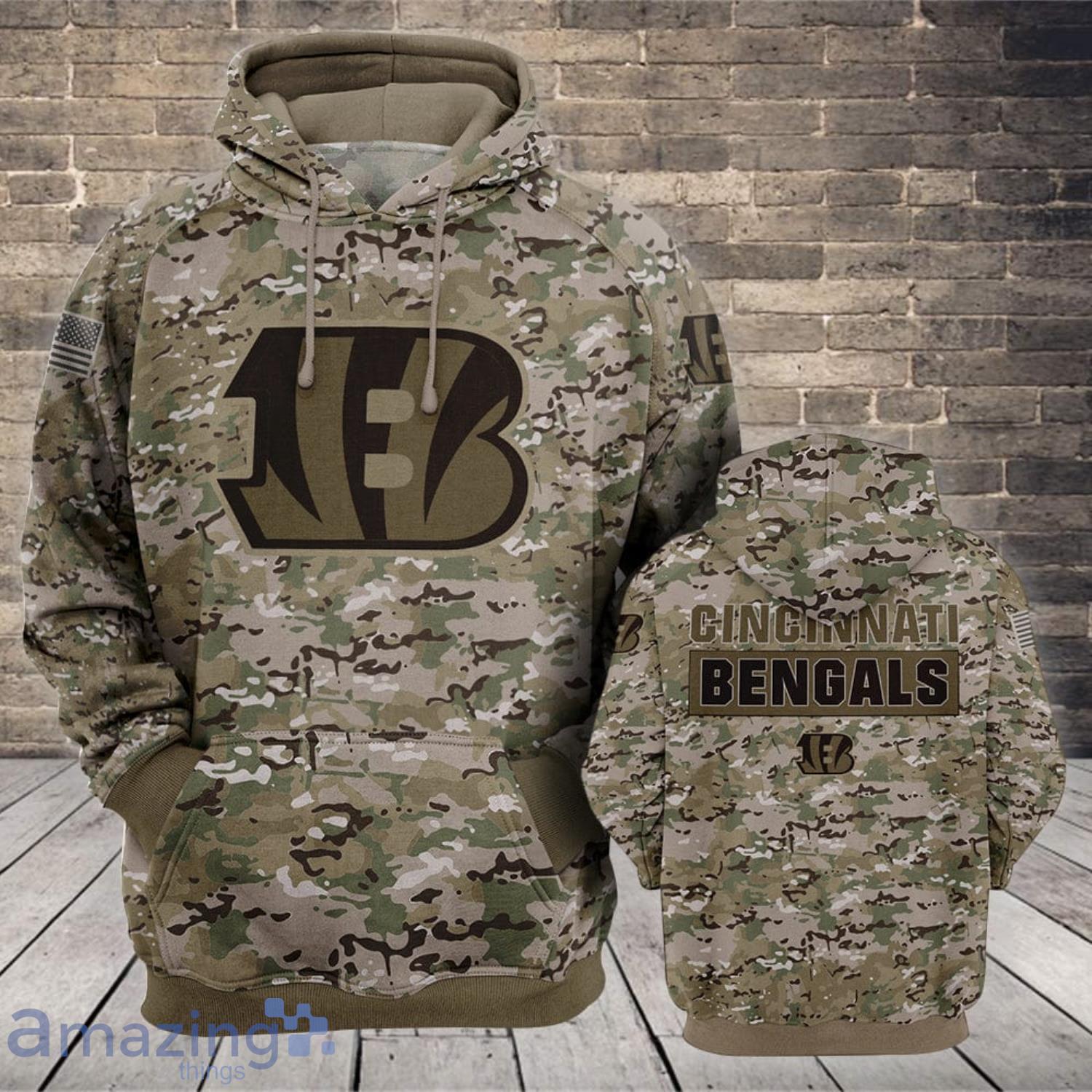 NFL Cincinnati Bengals Camo Style Gifts for Veterans Day All Over Printed  3D Shirt