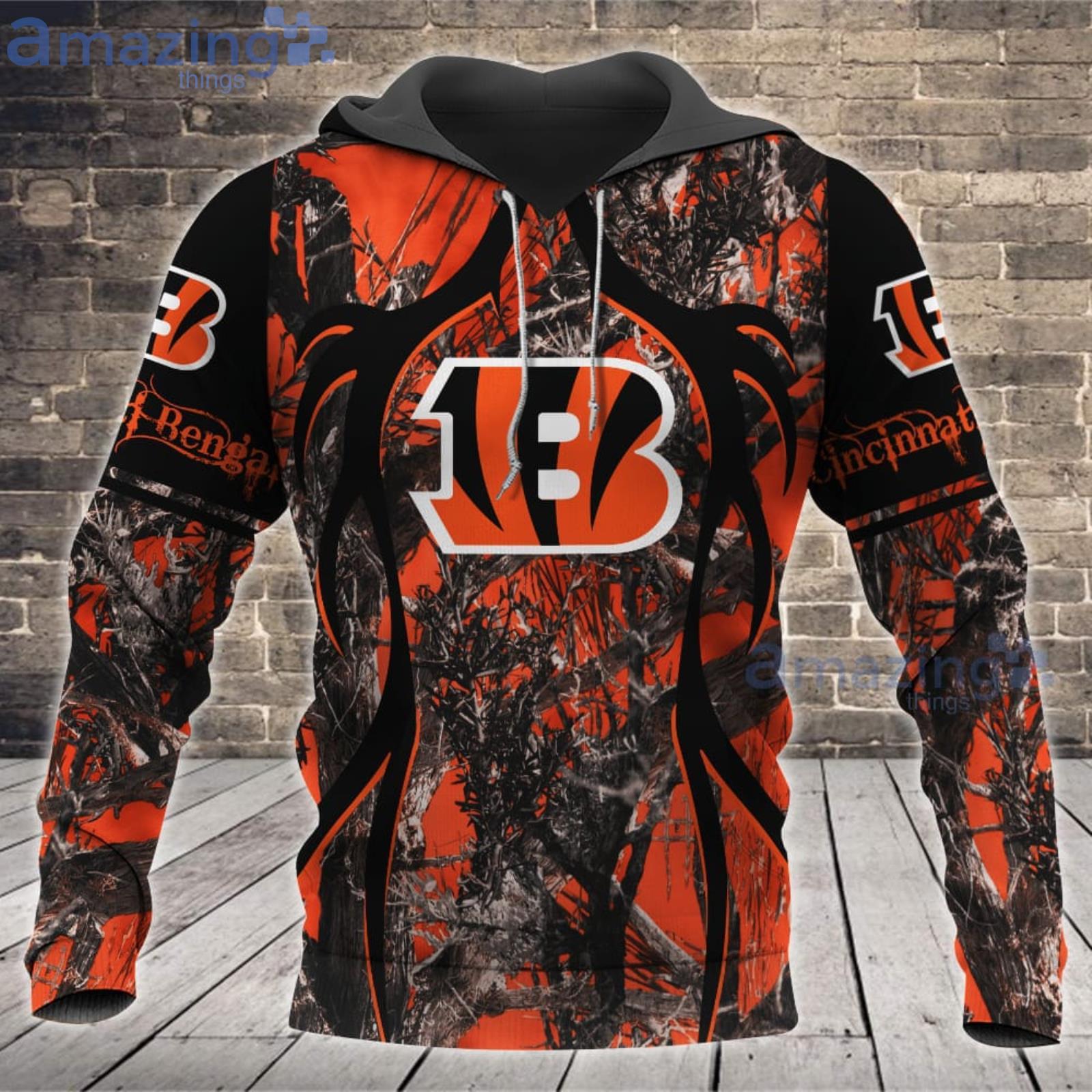 NFL Cincinnati Bengals All Over Print 3D T Shirt USA Flag Camo Realtree  Hunting Unisex Tshirt