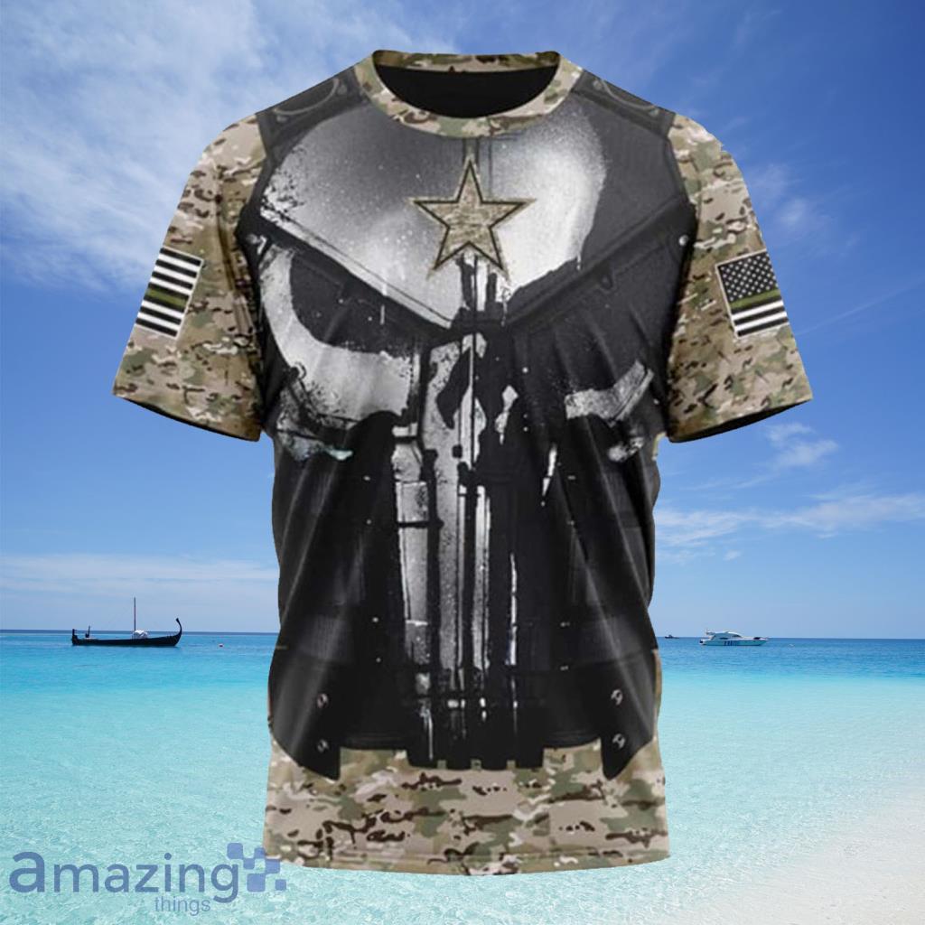 Dallas Cowboys Shirt Military Camo Graphic All Over Print - Anynee