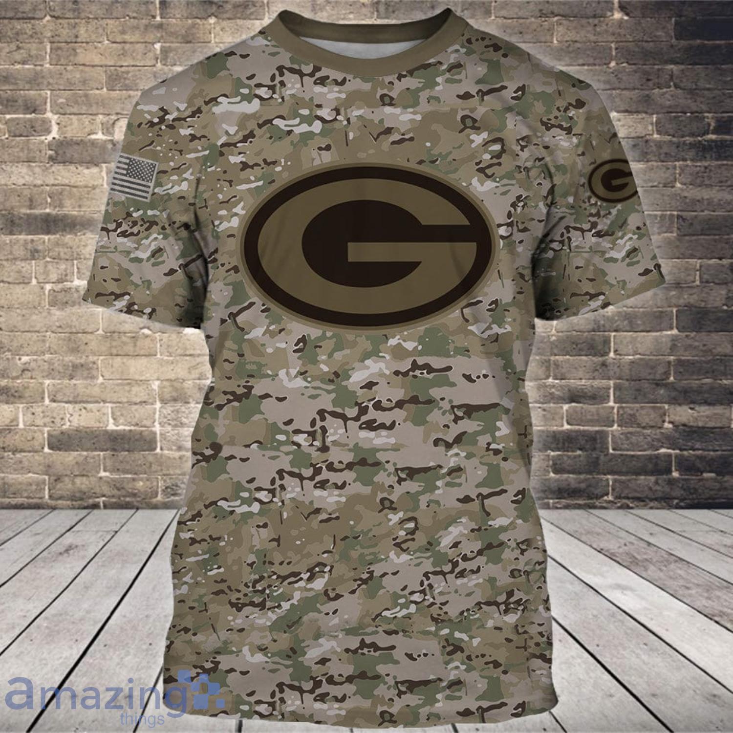 Green Bay Packers Camouflage Veteran 3D T Shirt Hoodie Sweater