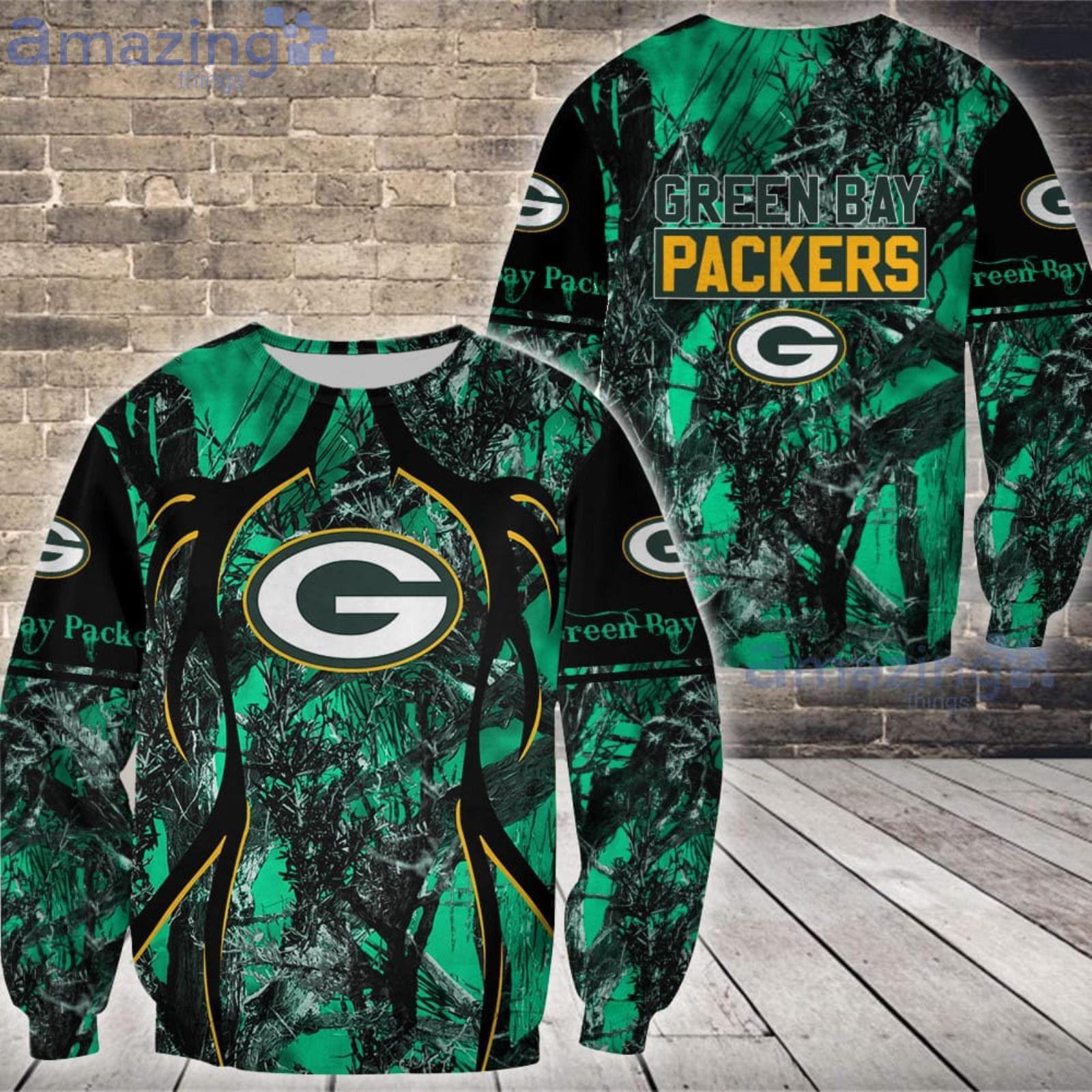 NFL Green Bay Packers Fans Camo Hunting Pattern All Over Printed