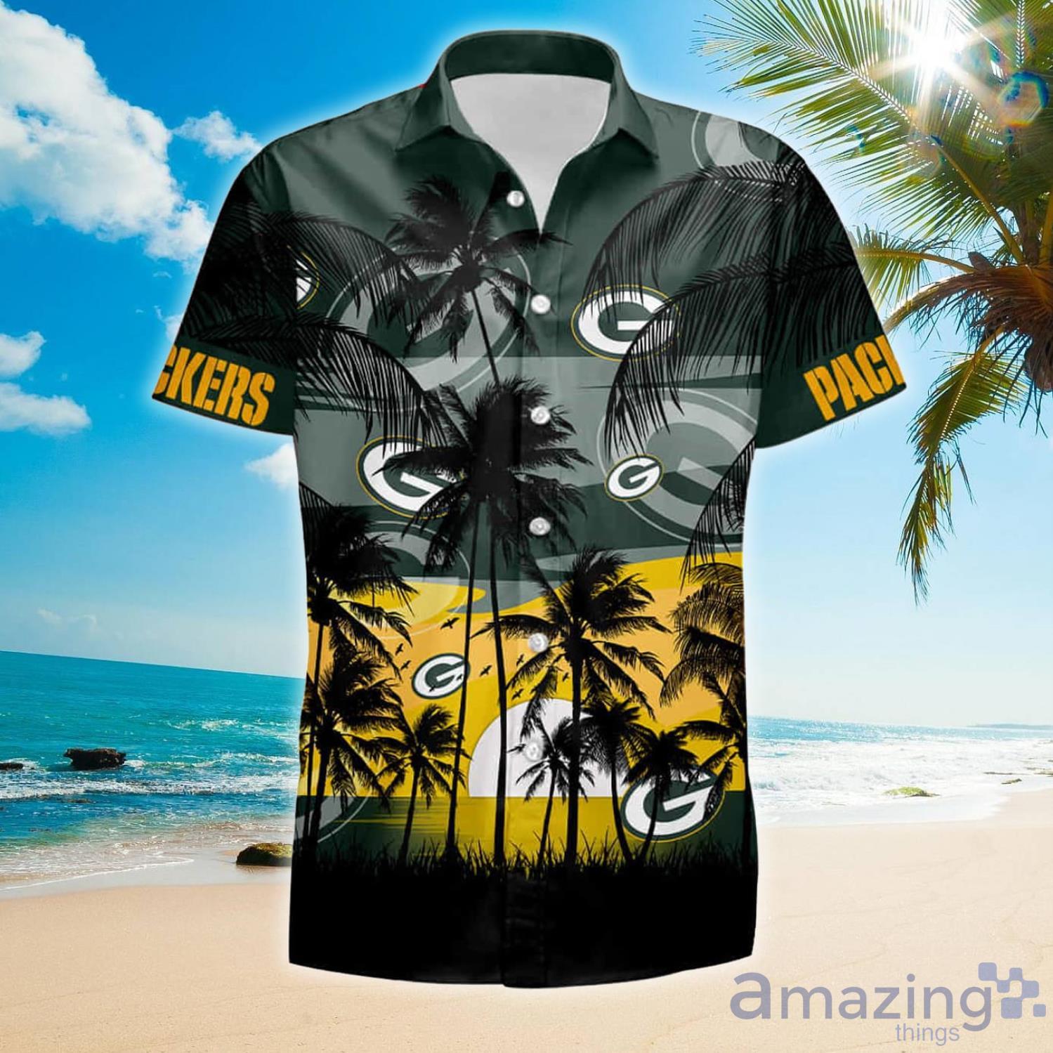 Green Bay Packers Tropical Palm Tree Hawaii Shirt, Shorts