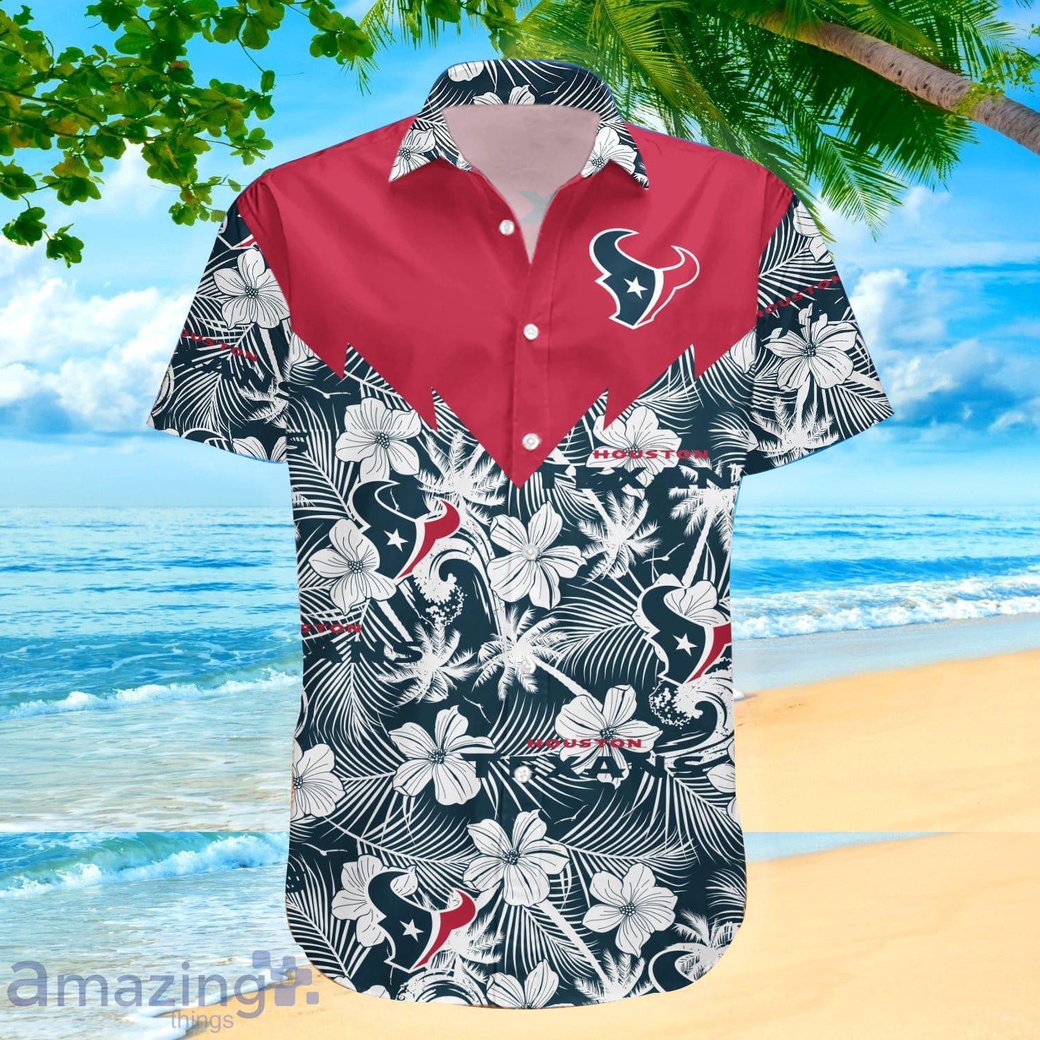 NFL Houston Texans Tropical Flower Hawaiian Shirt For Fans Product Photo 1