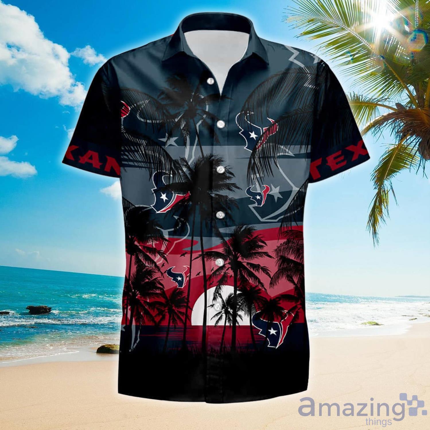 Houston Texans Hawaiian Shirt Tropical Pattern Coconut Tree