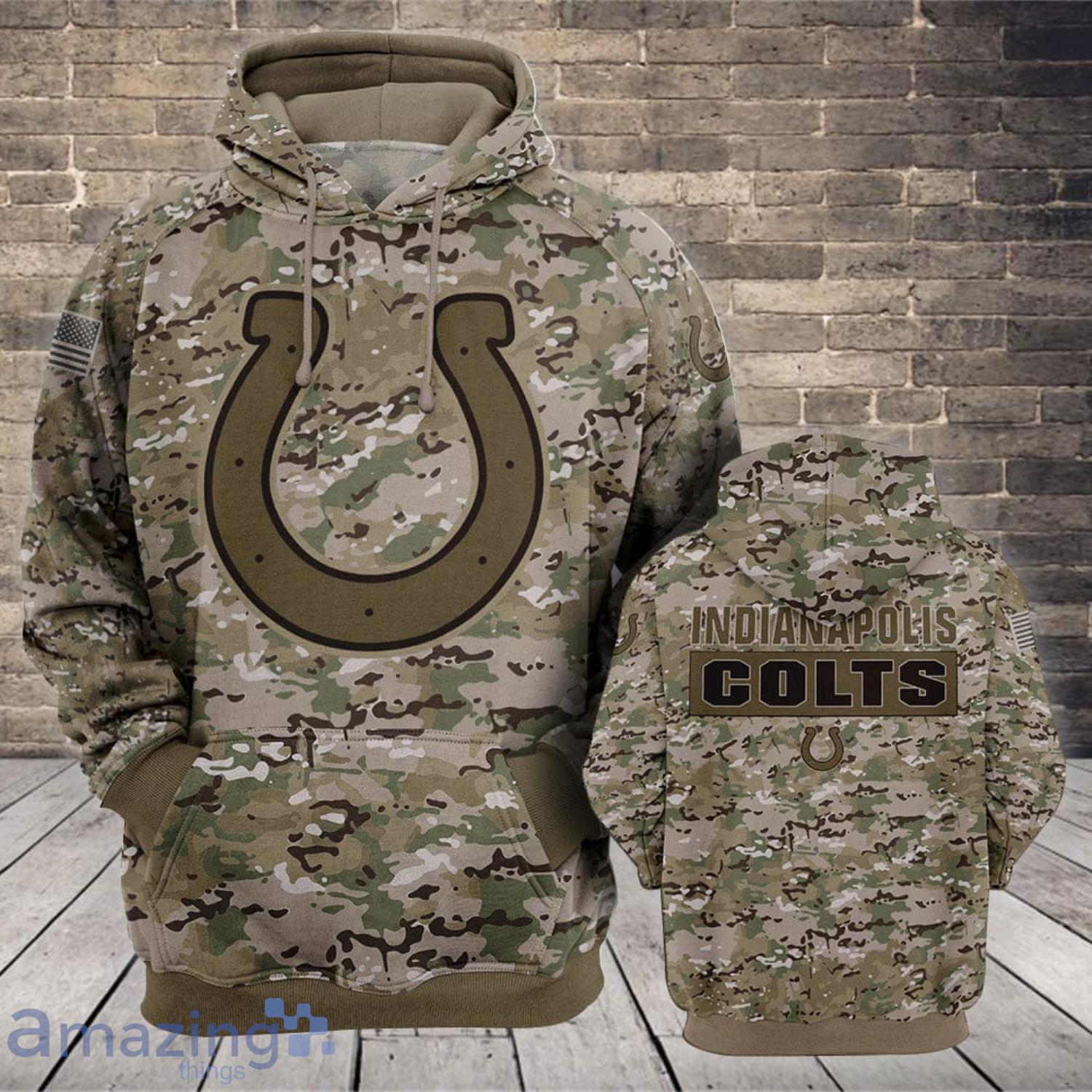 Indianapolis Colts 3D Camo Veteran Hoodie, Shirt