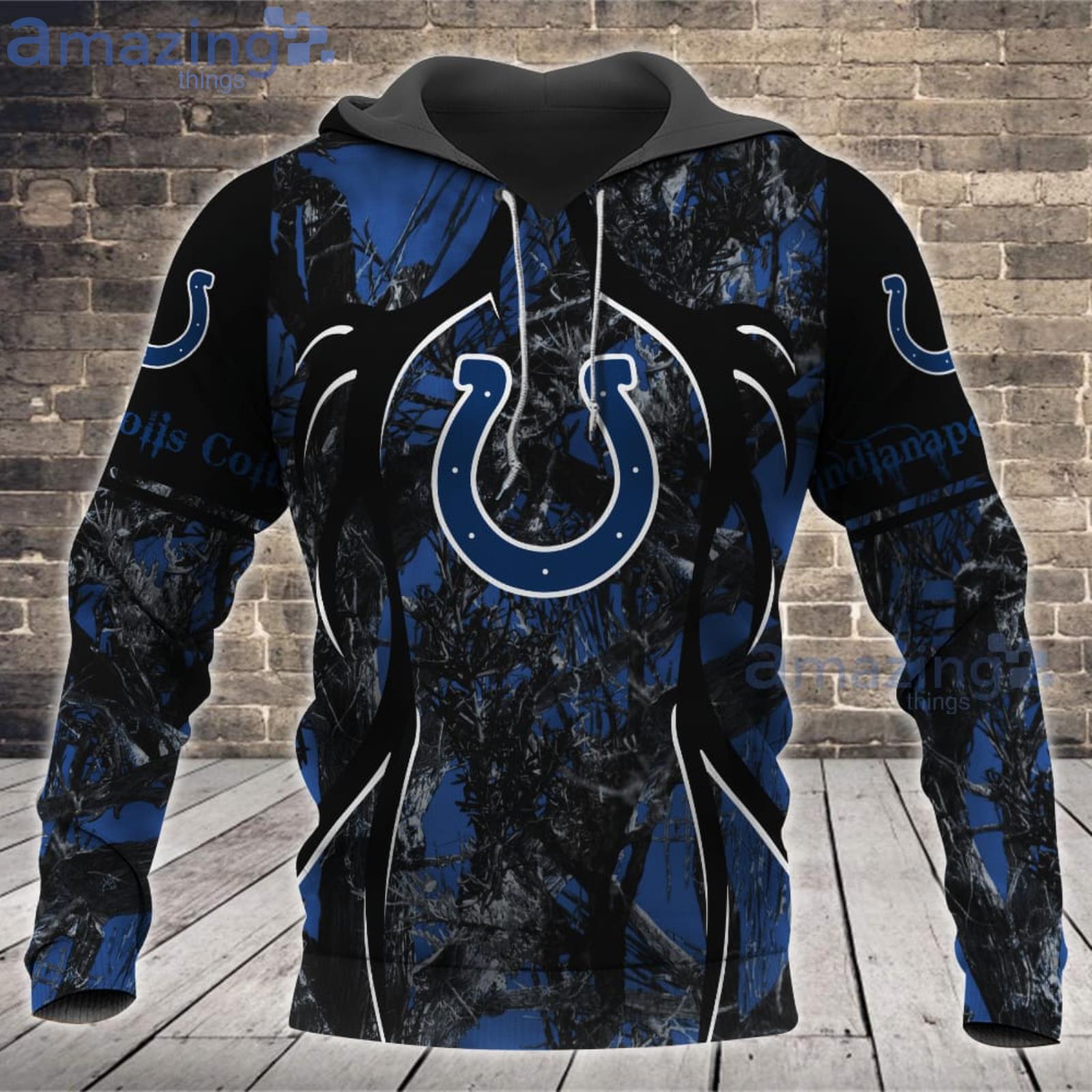 NFL Indianapolis Colts Camouflage Blue Hoodie, Zip Hoodie 3D All Over Print  For Fans