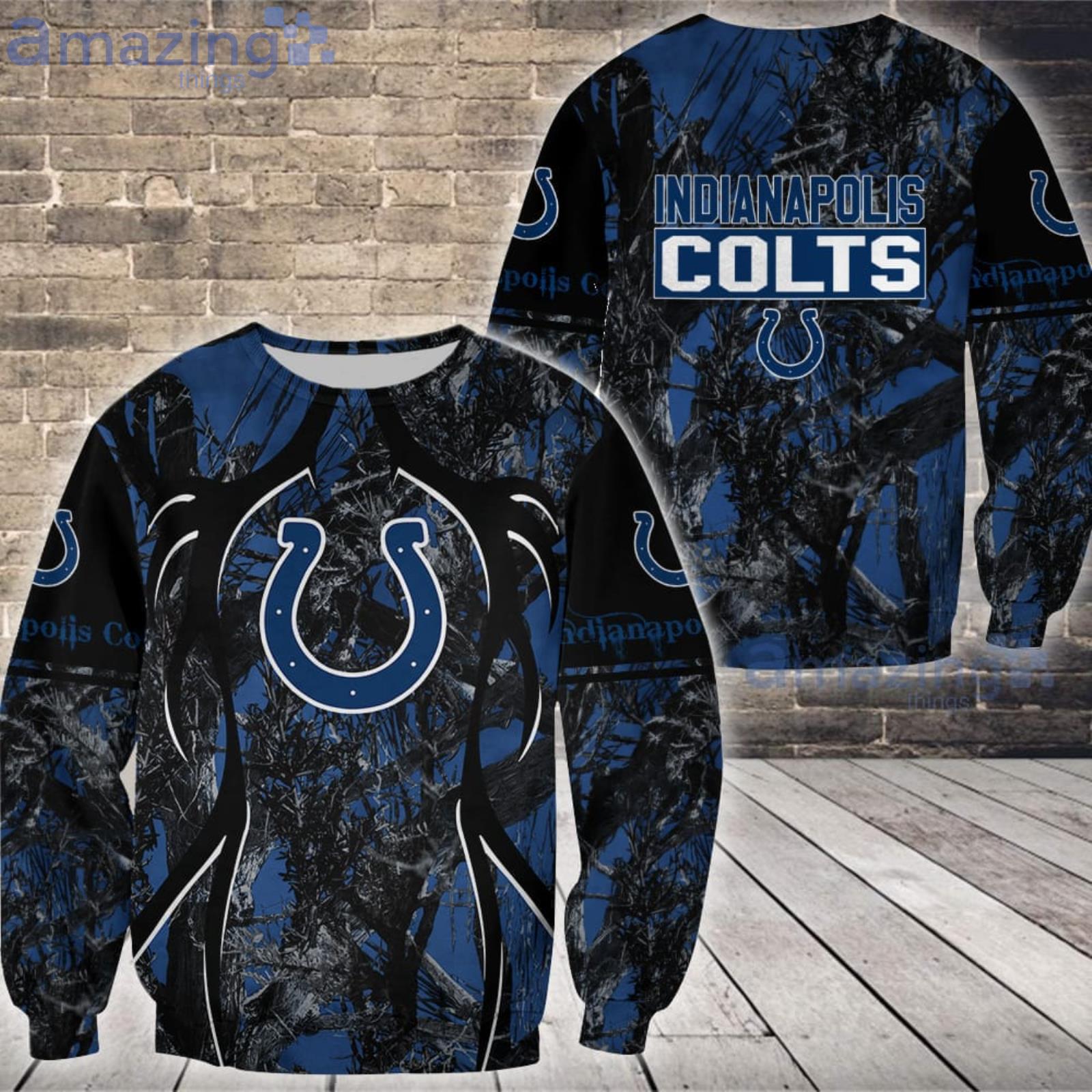 NFL Indianapolis Colts Custom Name And Number USA Flag Camo Realtree  Hunting All Over Print 3D Shirt