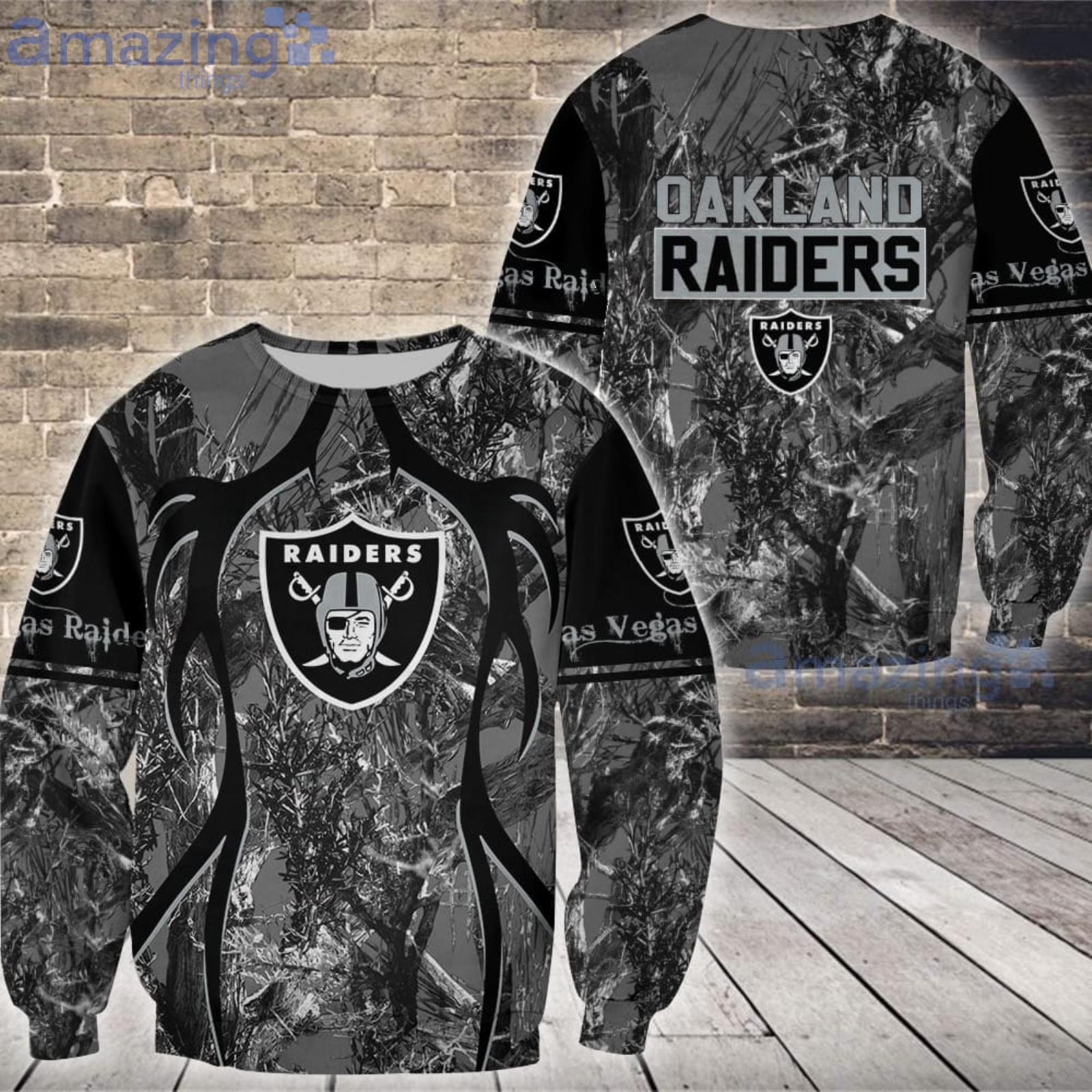 Oakland Raiders NFL Grey Hoodie, Zip Hoodie 3D All Over Print For Fans