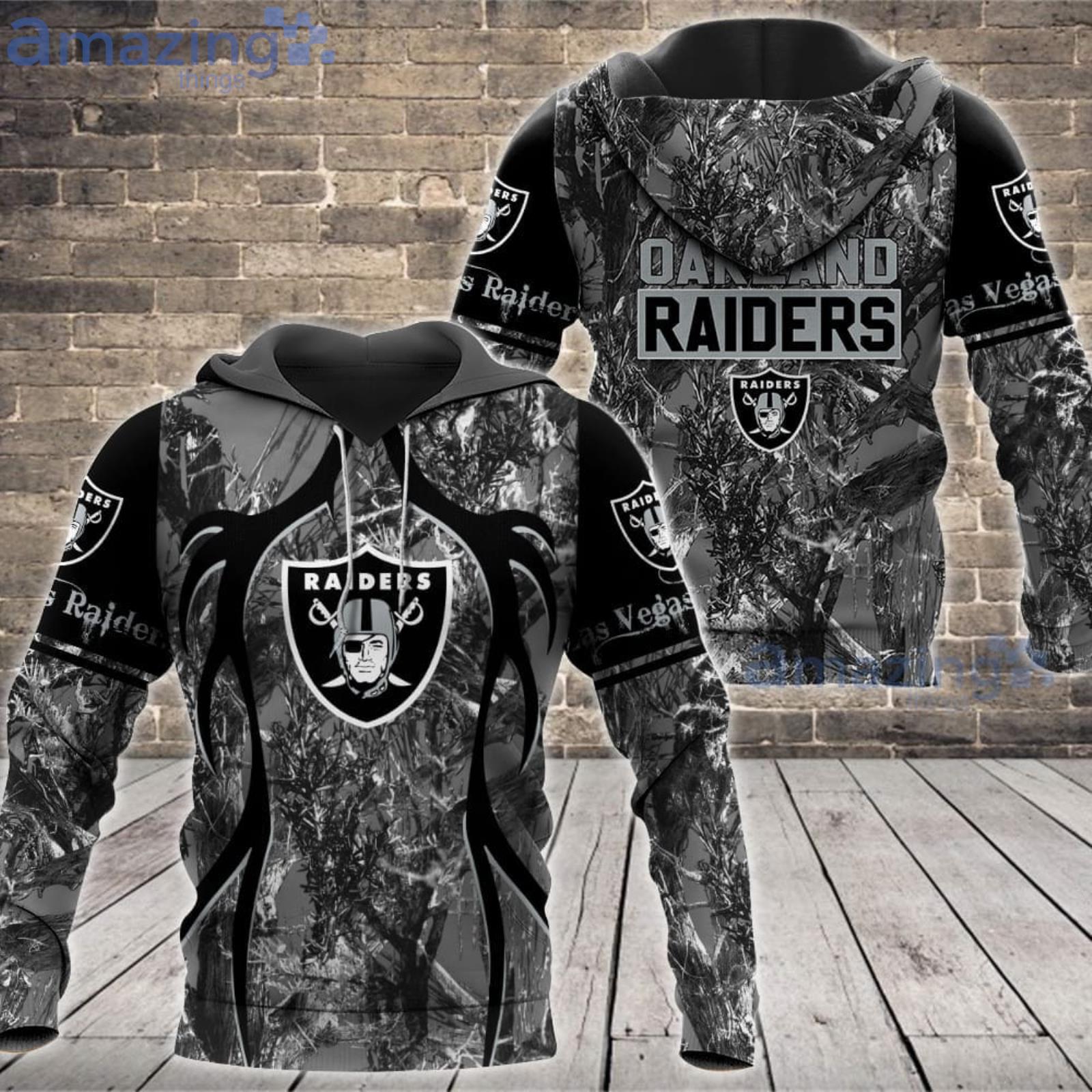 Oakland Raiders Camo Pattern 3D Bomber Jacket 