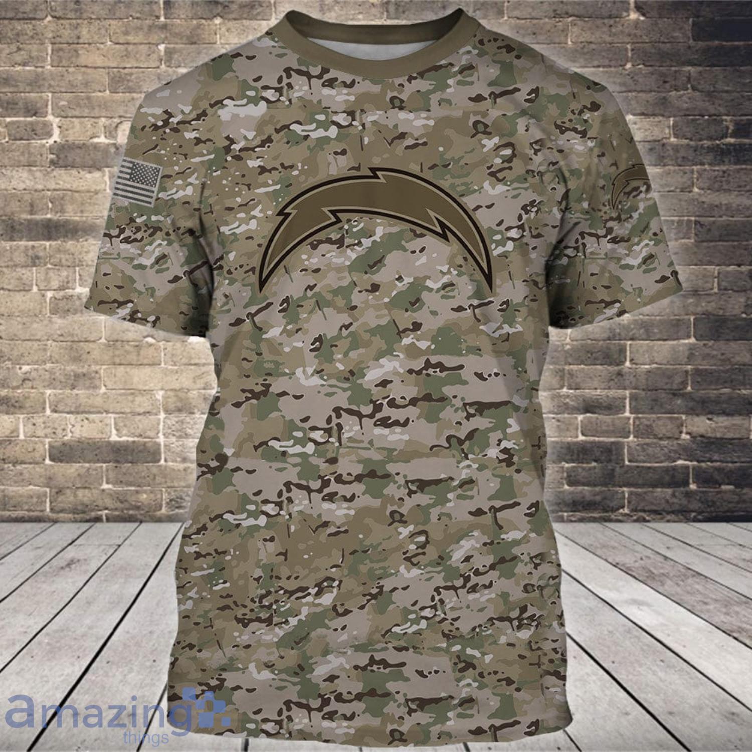 NFL Los Angeles Chargers Camo Style Gifts for Veterans Day All Over Printed  3D Shirt