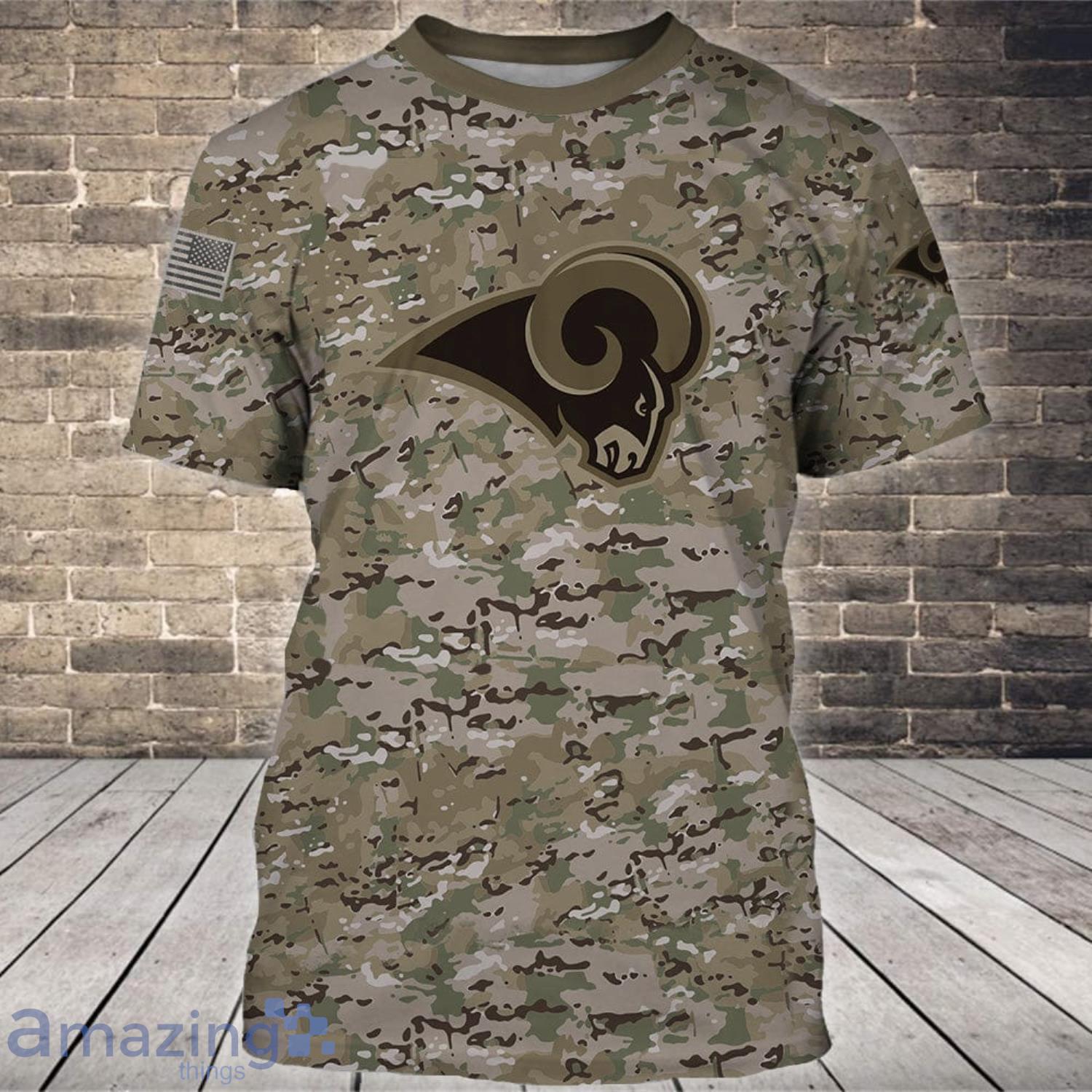 NFL Los Angeles Rams Camo Style Gifts for Veterans Day All Over Printed 3D Shirt image NFL Los Angeles Rams Camo Style Gifts for Veterans Day All Over Printed 3D Shirt Product Photo 4