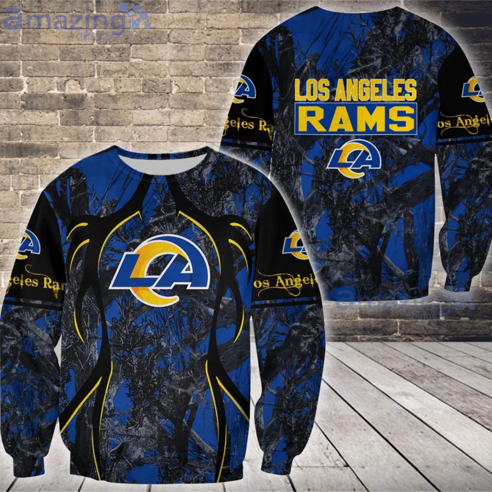 NFL Los Angeles Rams Fans Camo Hunting Pattern All Over Printed 3D Shirt