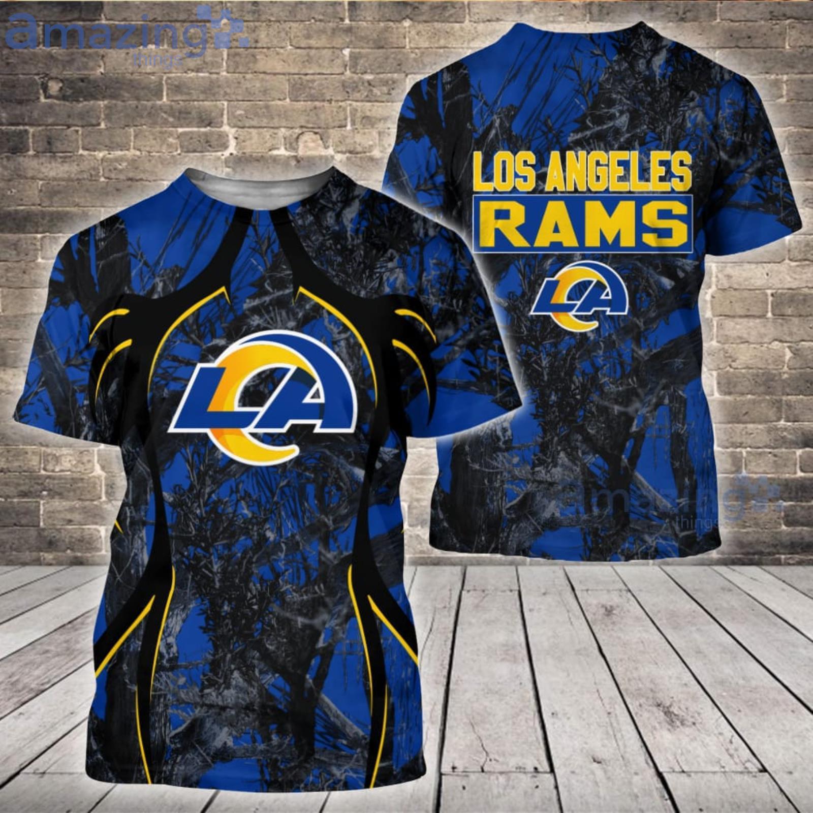 NFL Los Angeles Rams 3D T Shirt Camo Hunting Design Stylish Gear For Fans