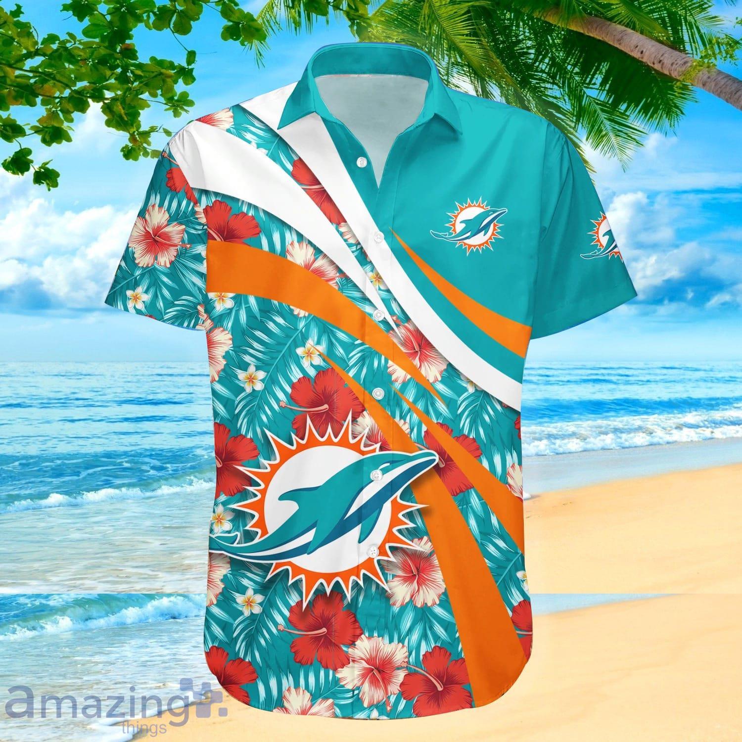 NFL Miami Dolphins Aloha Tropical Hawaiian Shirt Product Photo 1 NFL Miami Dolphins Aloha Tropical Hawaiian Shirt Product Photo 1