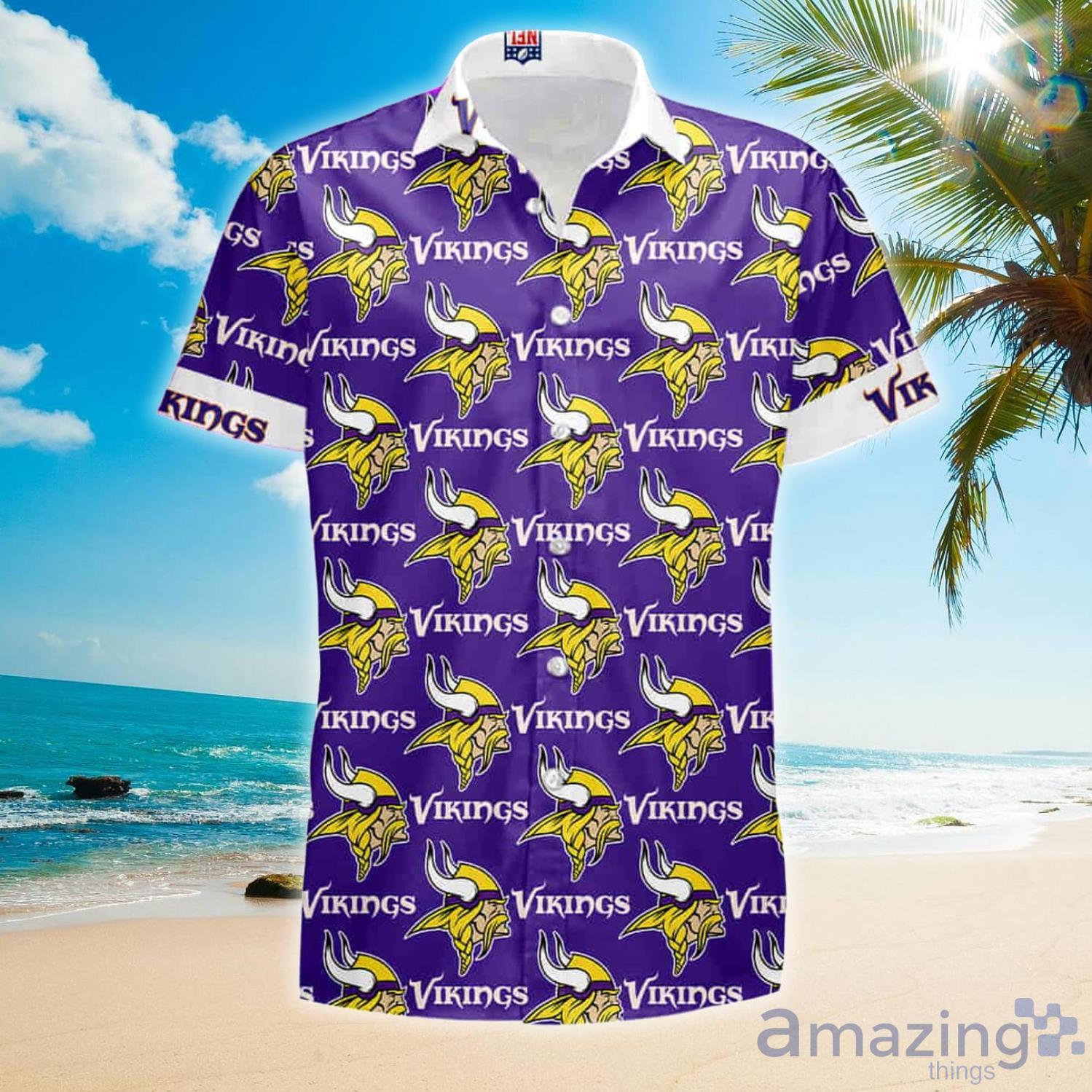 Nfl Minnesota Vikings Button Up Hawaii Gift For Summer Hawaiian Shirt And  Shorts