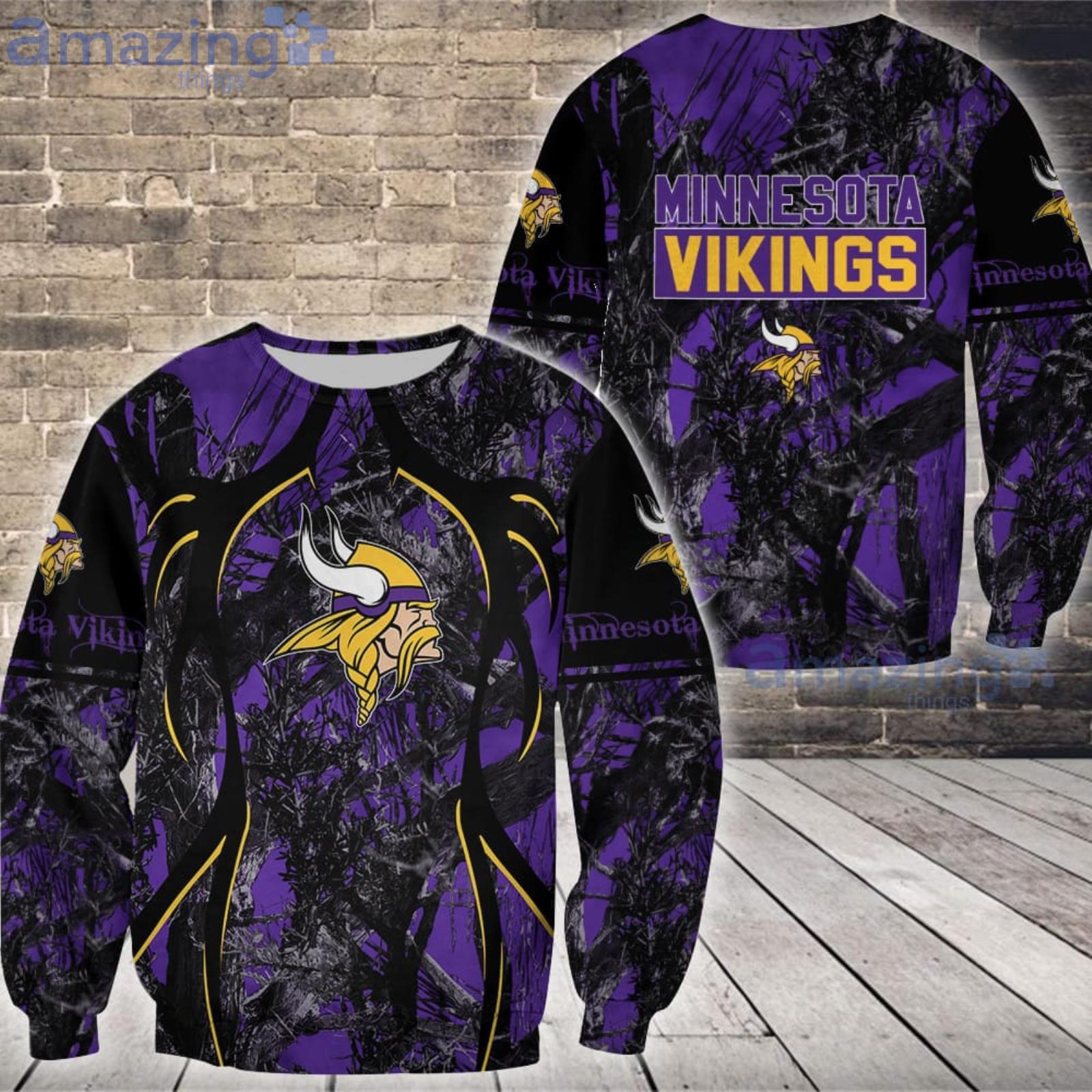 NFL Minnesota Vikings Camo And US Flag Pattern All Over Printed 3D