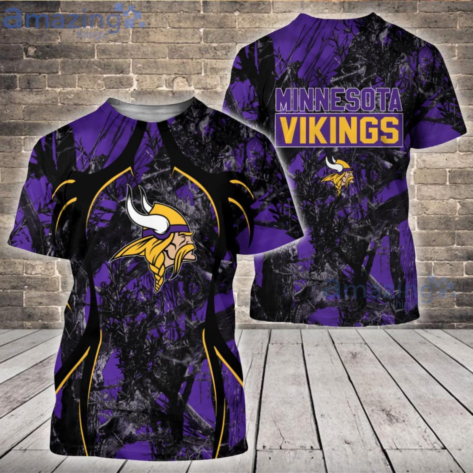 NFL Minnesota Vikings Camo And US Flag Pattern All Over Printed 3D