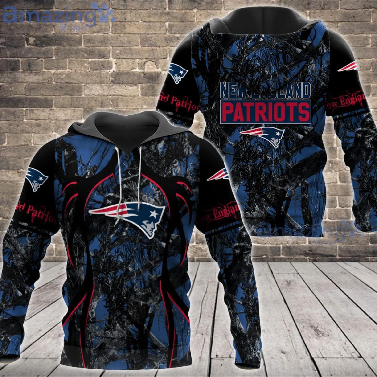 NFL New England Patriots Fans Camo Hunting Pattern All Over Printed 3D Shirt