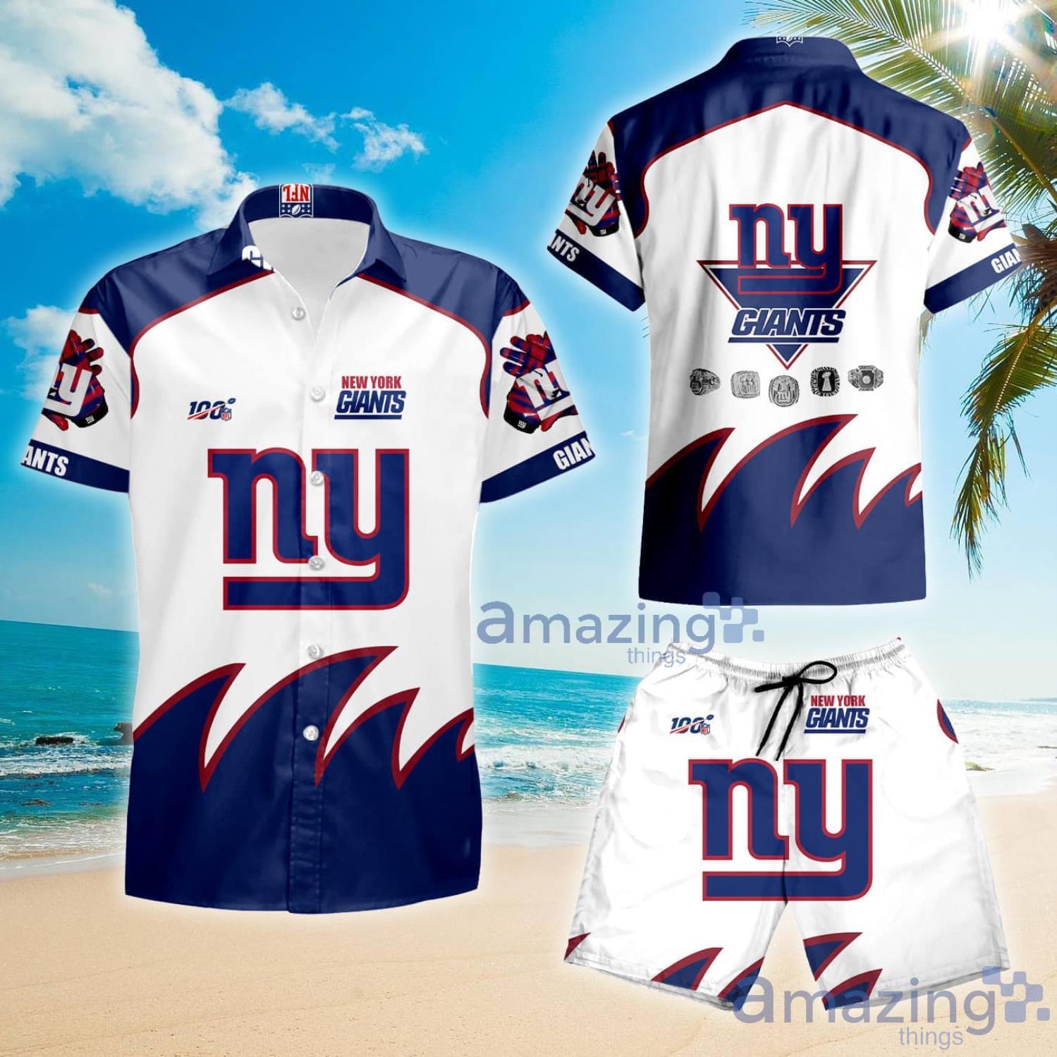 NY Giants Hawaiian Shirt NFL Football Beach Shirt For Summer