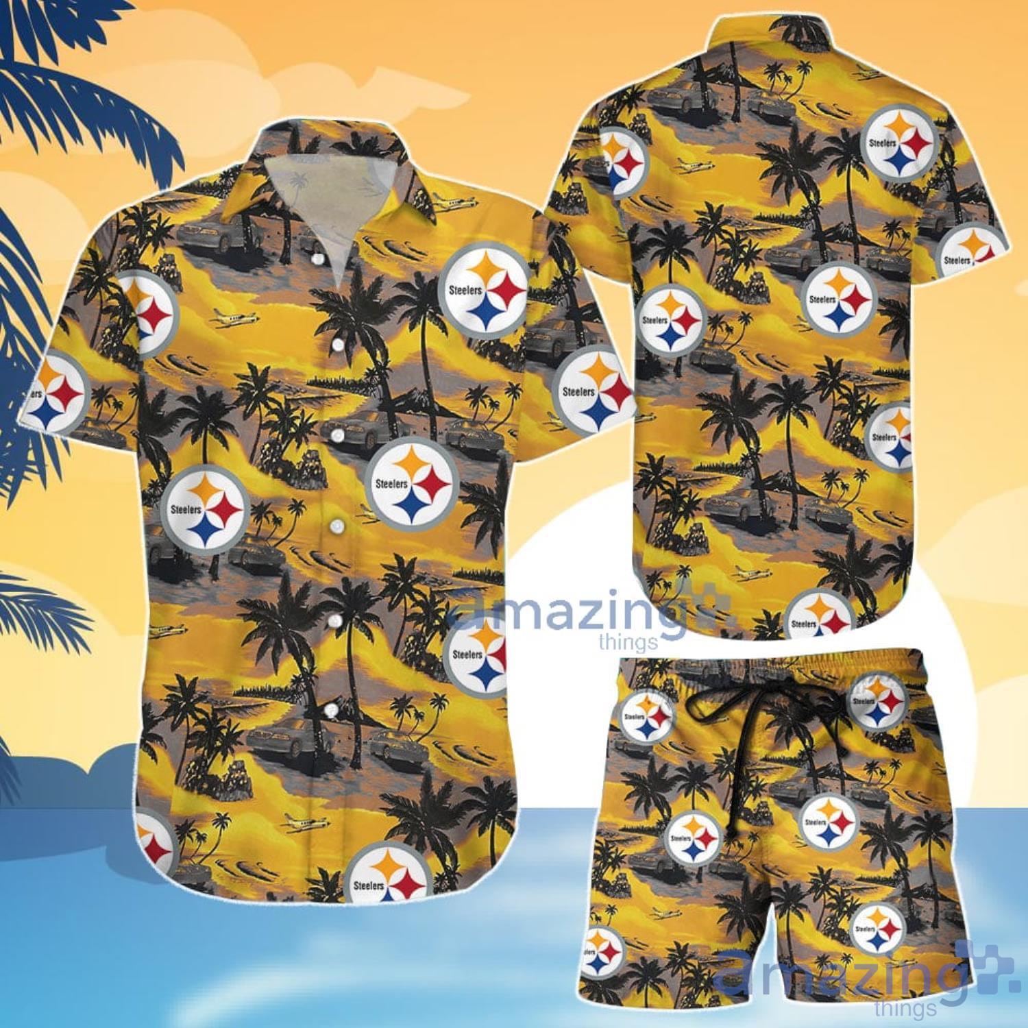Nfl Pittsburgh Steelers Coconut Tree Hawaii 3D Hawaiian Shirt And Shorts Gift For Summer Product Photo 1