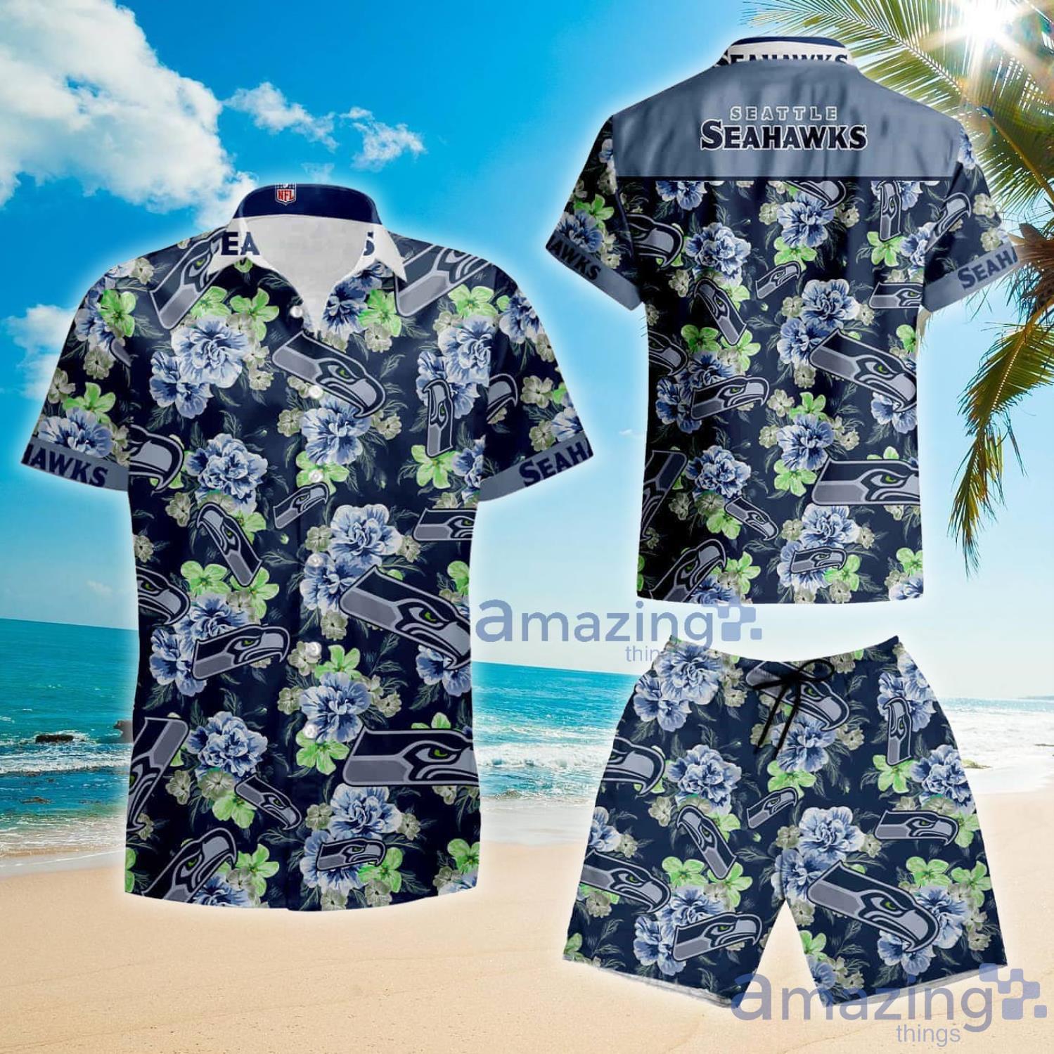 Seahawks Button Up Shirt Nfl Hawaiian Shirt And Shorts Gift For Summer