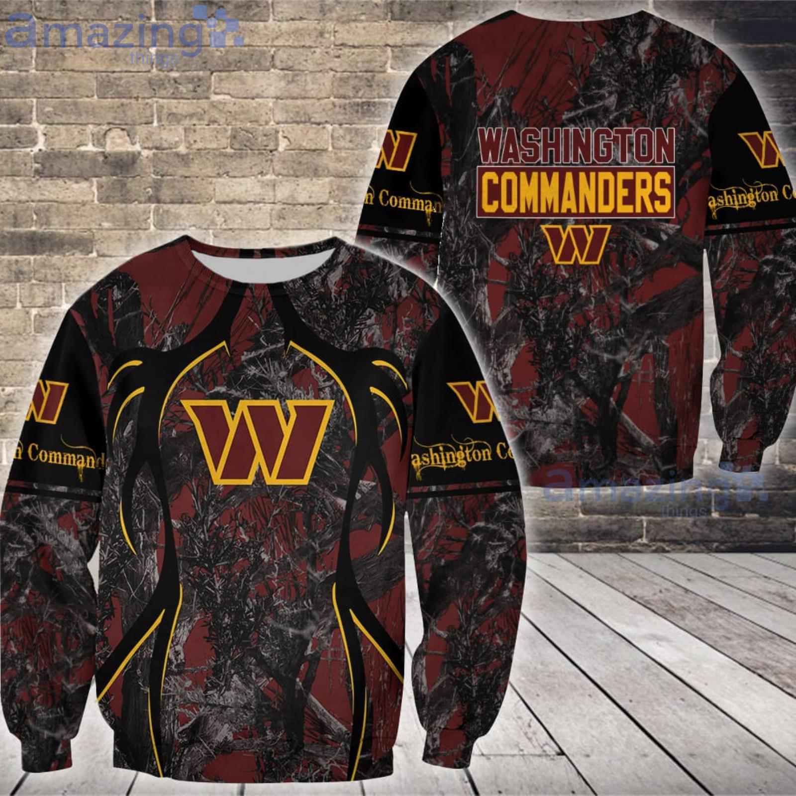 Washington Commanders Clothing 3D Terrific Hunting Camo USA Flag