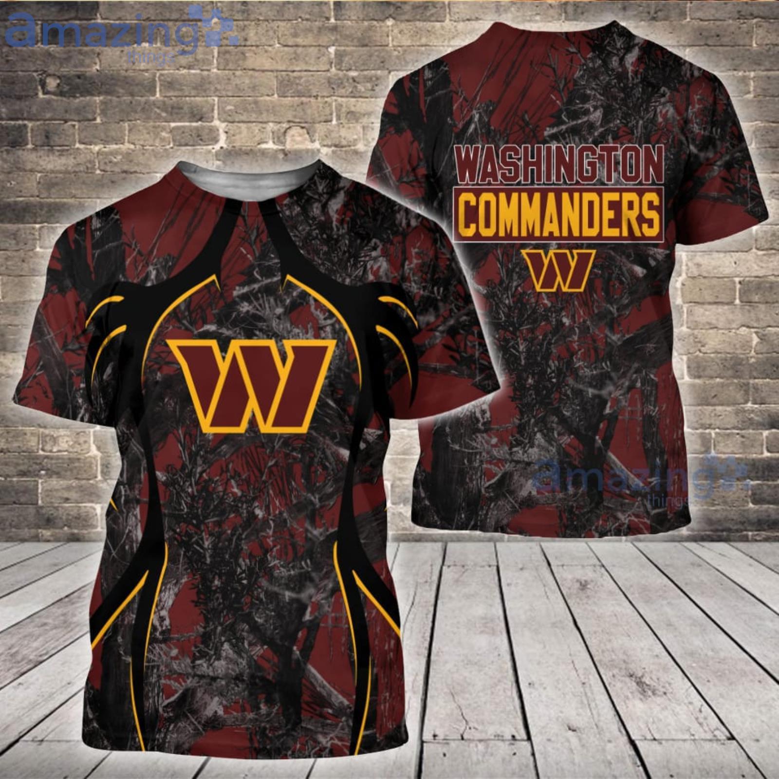 NFL Washington Commanders 3D T Shirt Camo Hunting Design Stylish