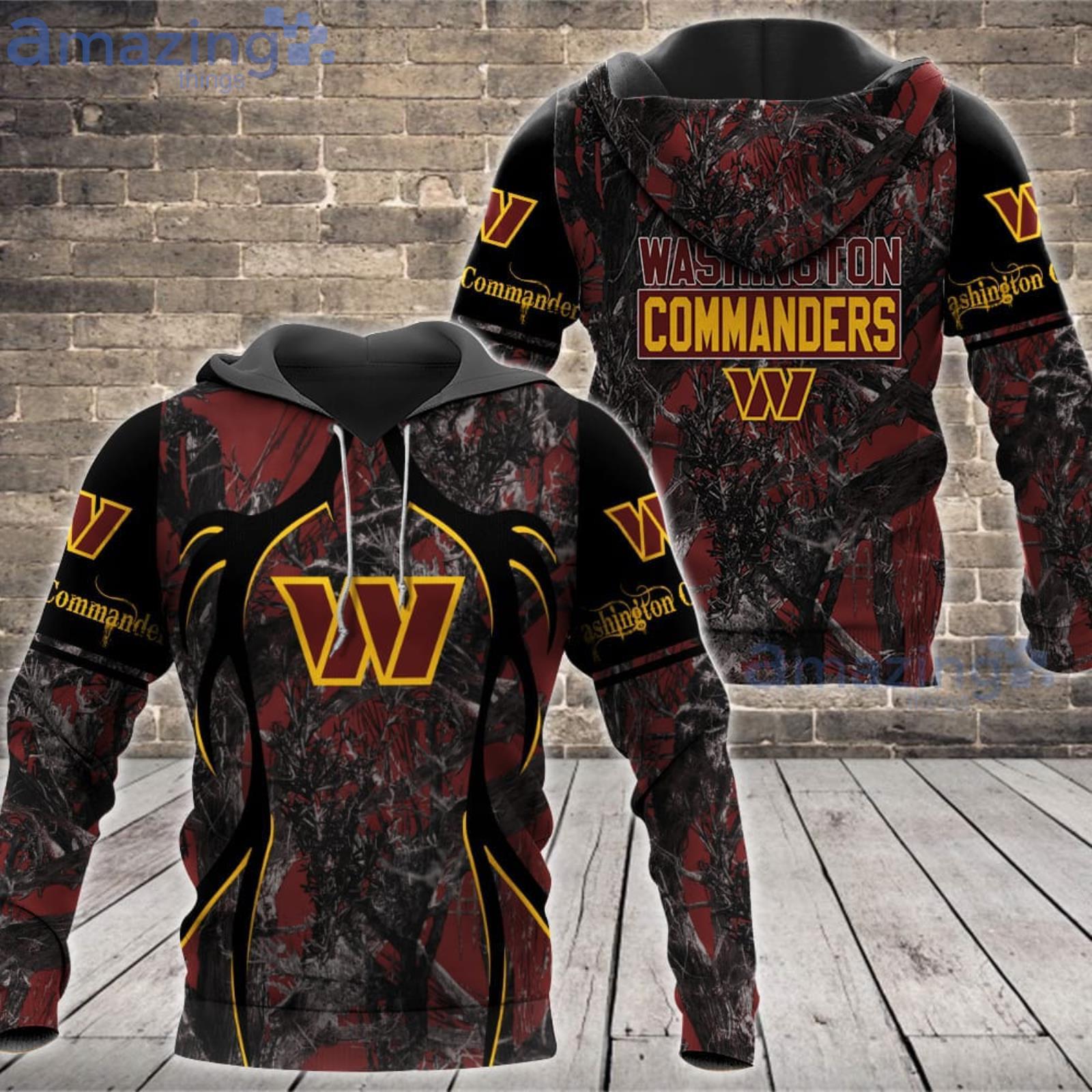 NFL Washington Commanders Fans Camo Hunting Pattern All Over Printed 3D Shirt Product Photo 1