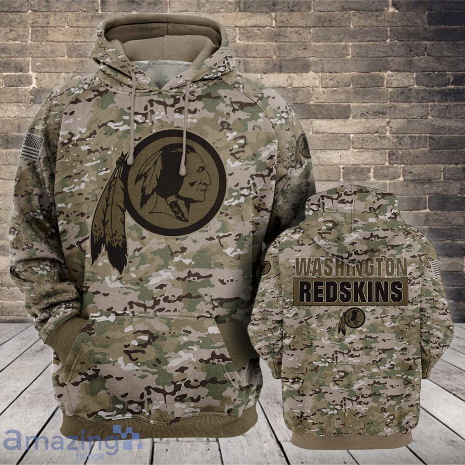NFL Washington Redskins Camo Style Gifts for Veterans Day All Over Printed 3D Shirt Product Photo 1