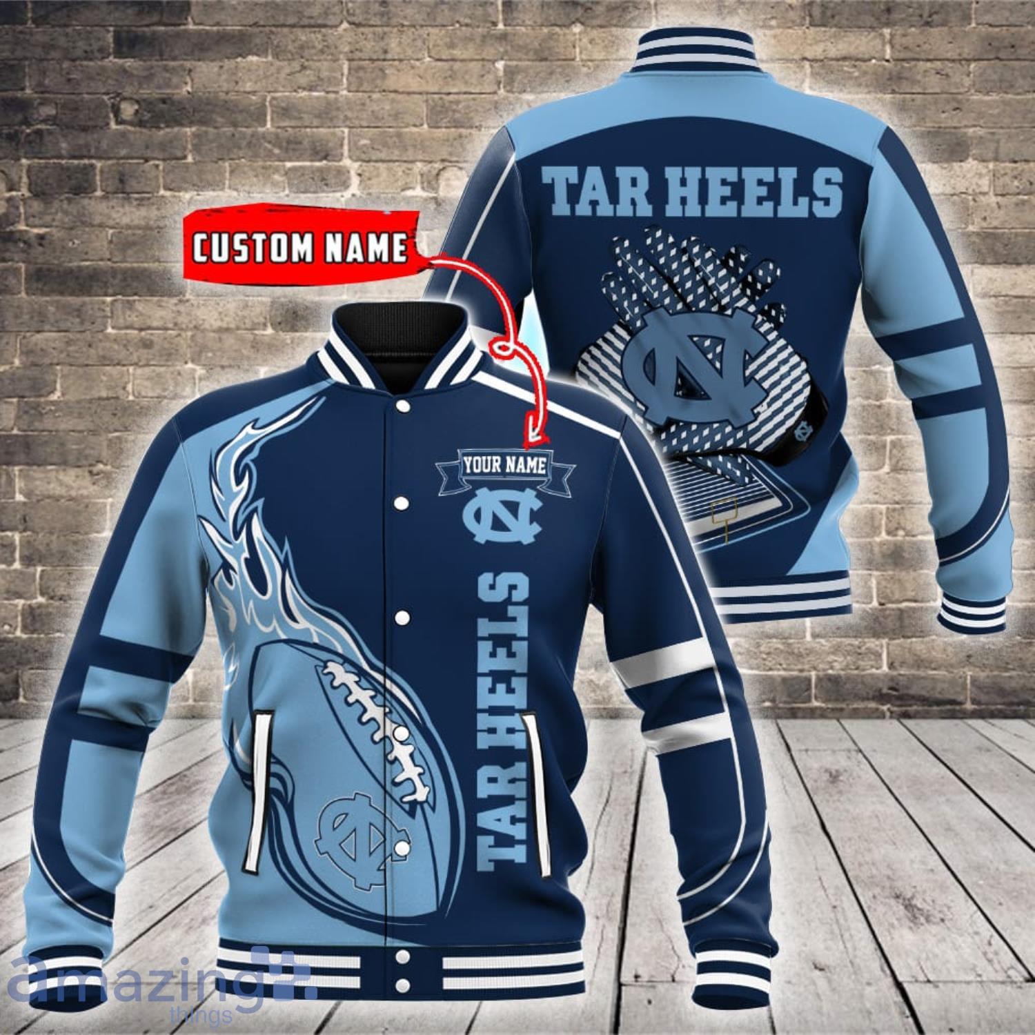 North Carolina Tar Heels NCAA Custom Name Baseball Jacket For Fans Product Photo 1