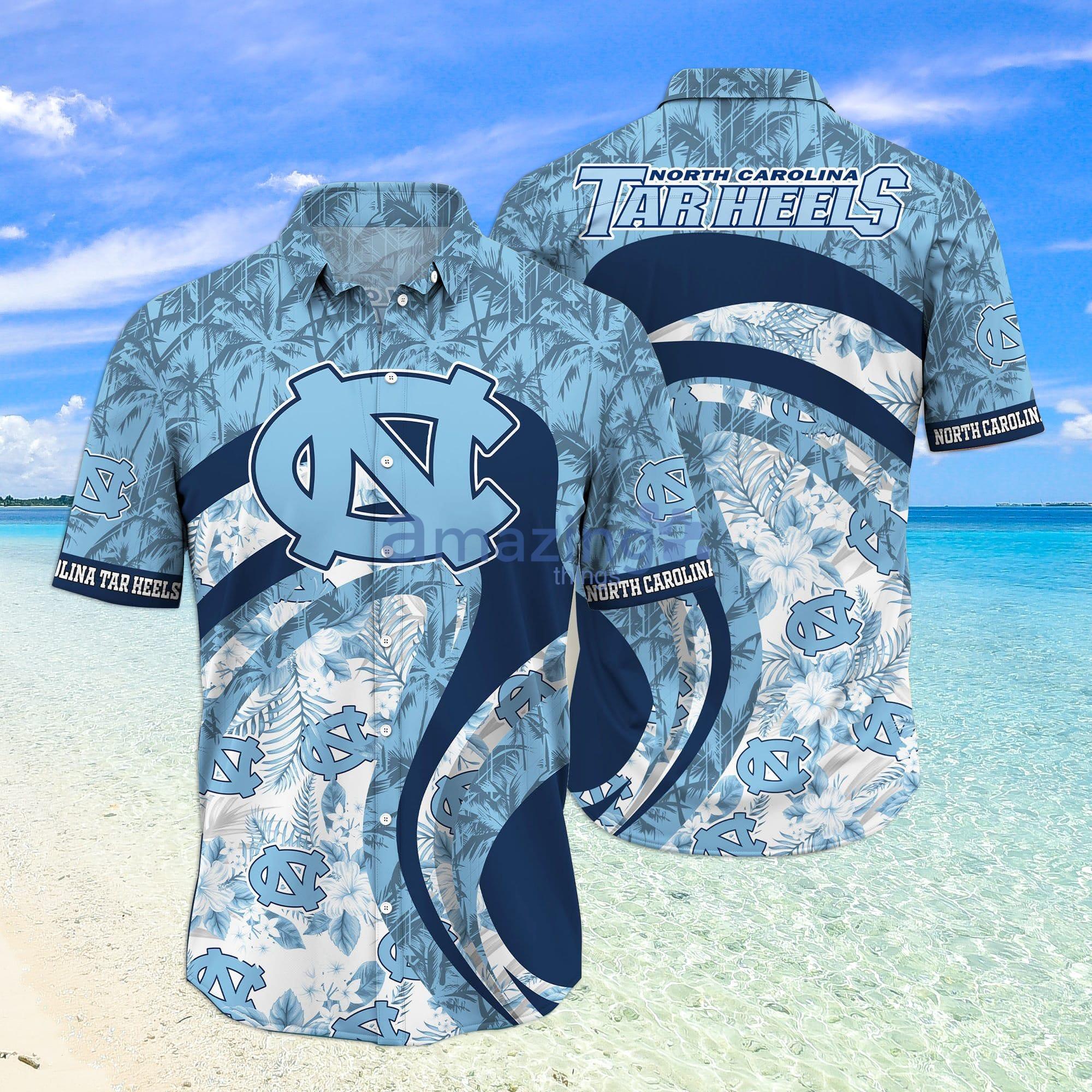 North Carolina Tar Heels NCAA Tropical Flower Pattern Hawaiian Shirt Product Photo 1