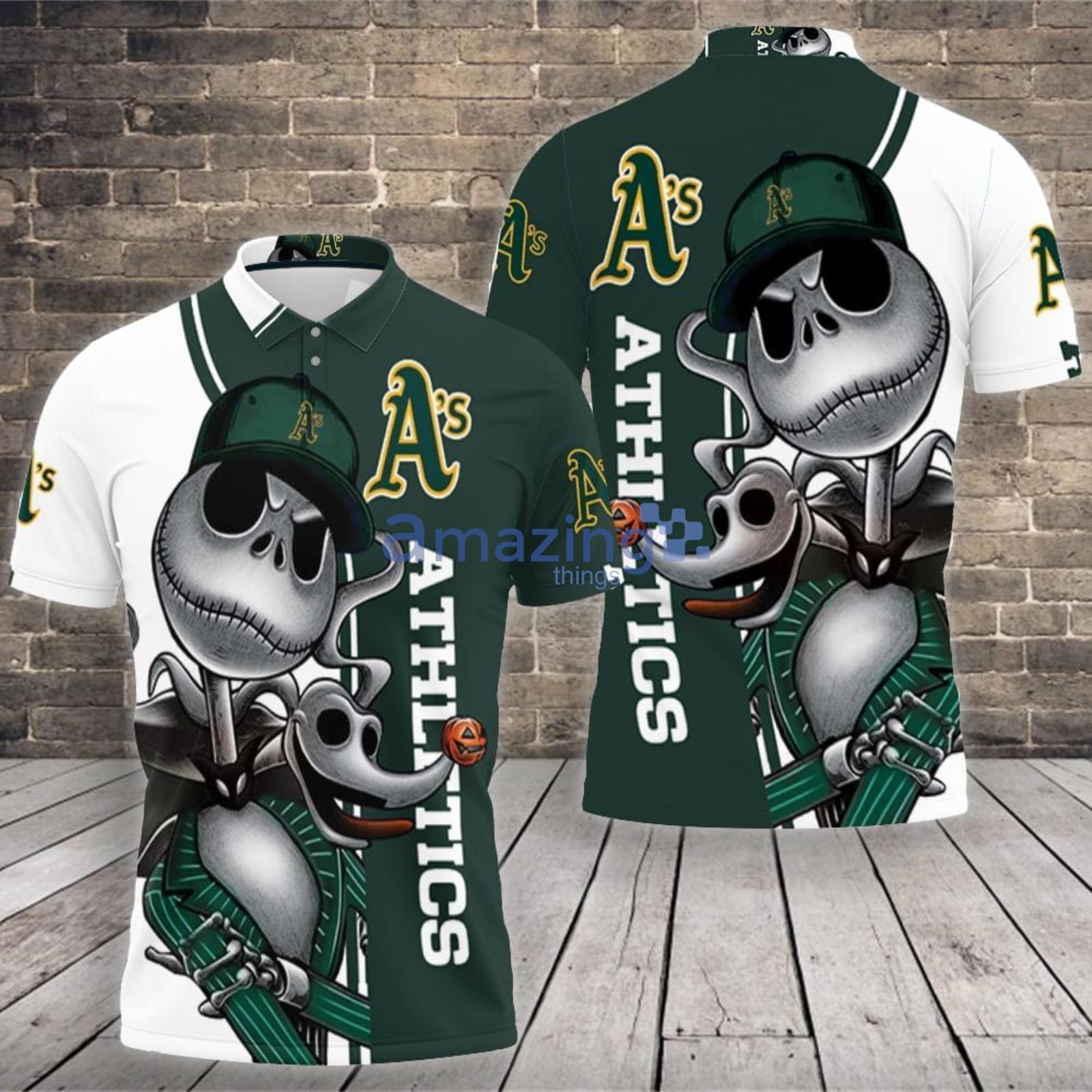 Oakland Athletics Jack Skellington And Zero Polo Shirt For Sport Fans