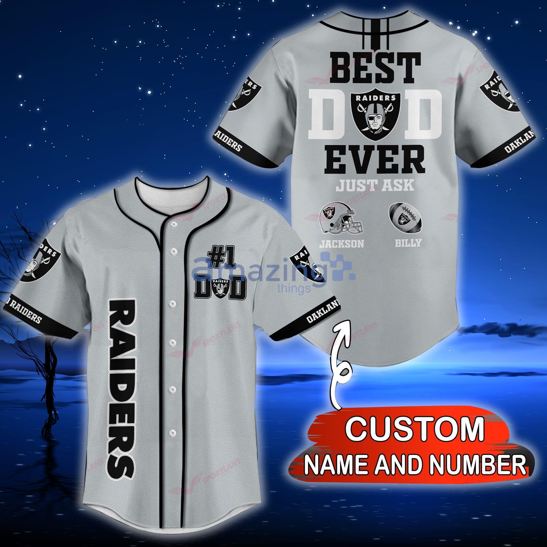 Las Vegas Raiders Custom Name And Number Baseball Jersey NFL Shirt Fan Gifts