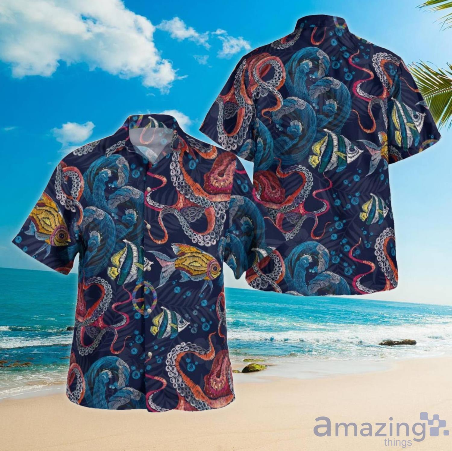 Ocean Whale Tropical Blue Hawaiian Plus Size Shirt For Women