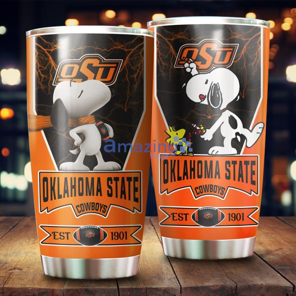 Oklahoma State Cowboys Snoopy Tumbler - Oklahoma State Cowboys Snoopy Tumbler