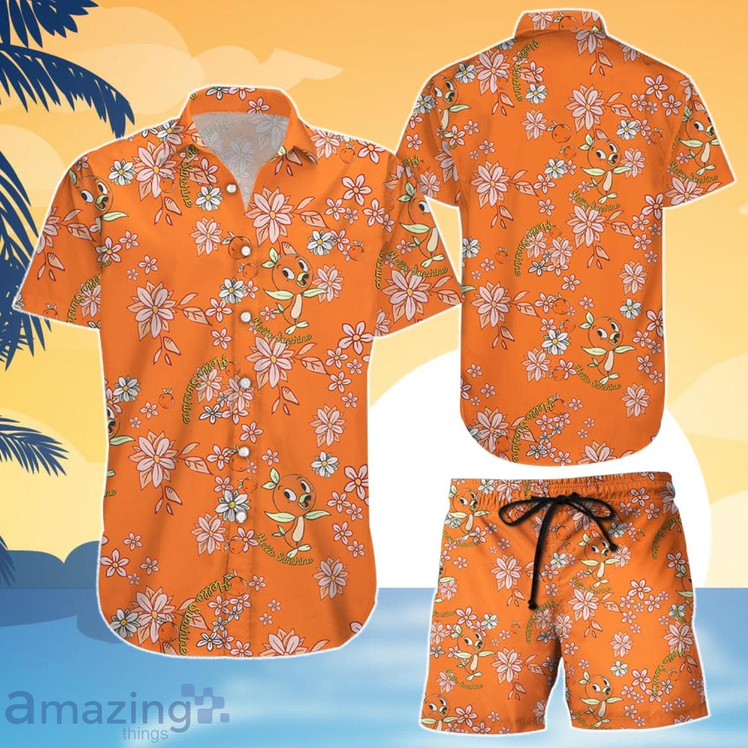 Orange Bird Aloha Hawaiian Shirt And Short Gift For Summer For Men Product Photo 1
