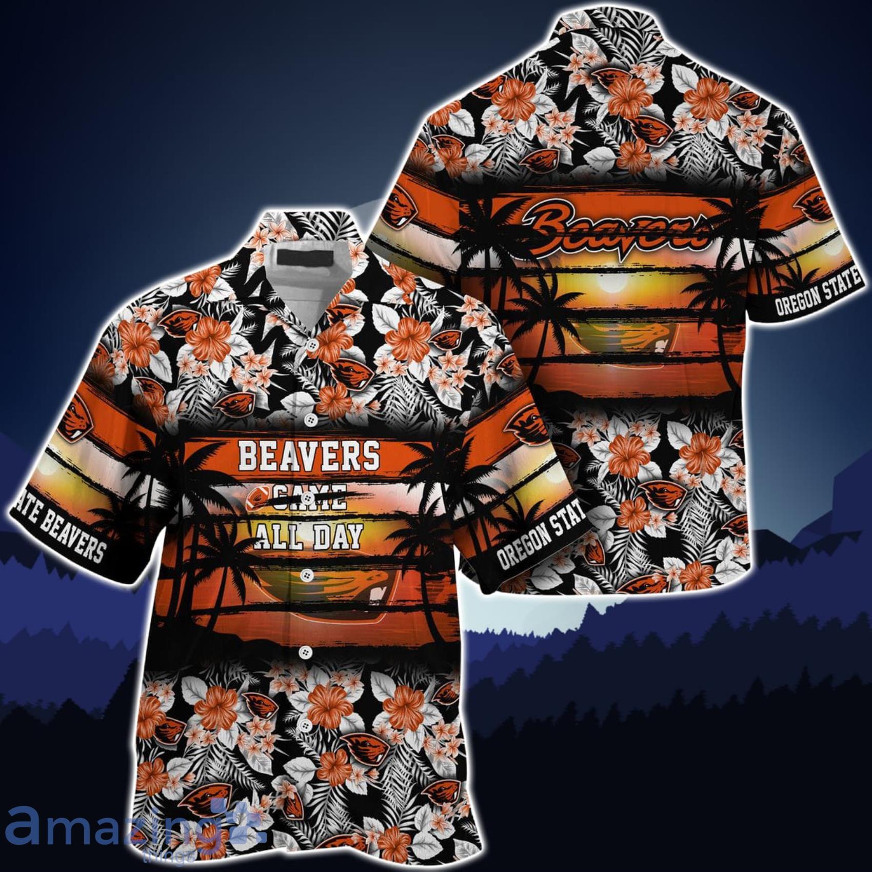 NCAA Oregon State Beavers Hawaiian Shirt,Aloha Shirt,Hibiscus