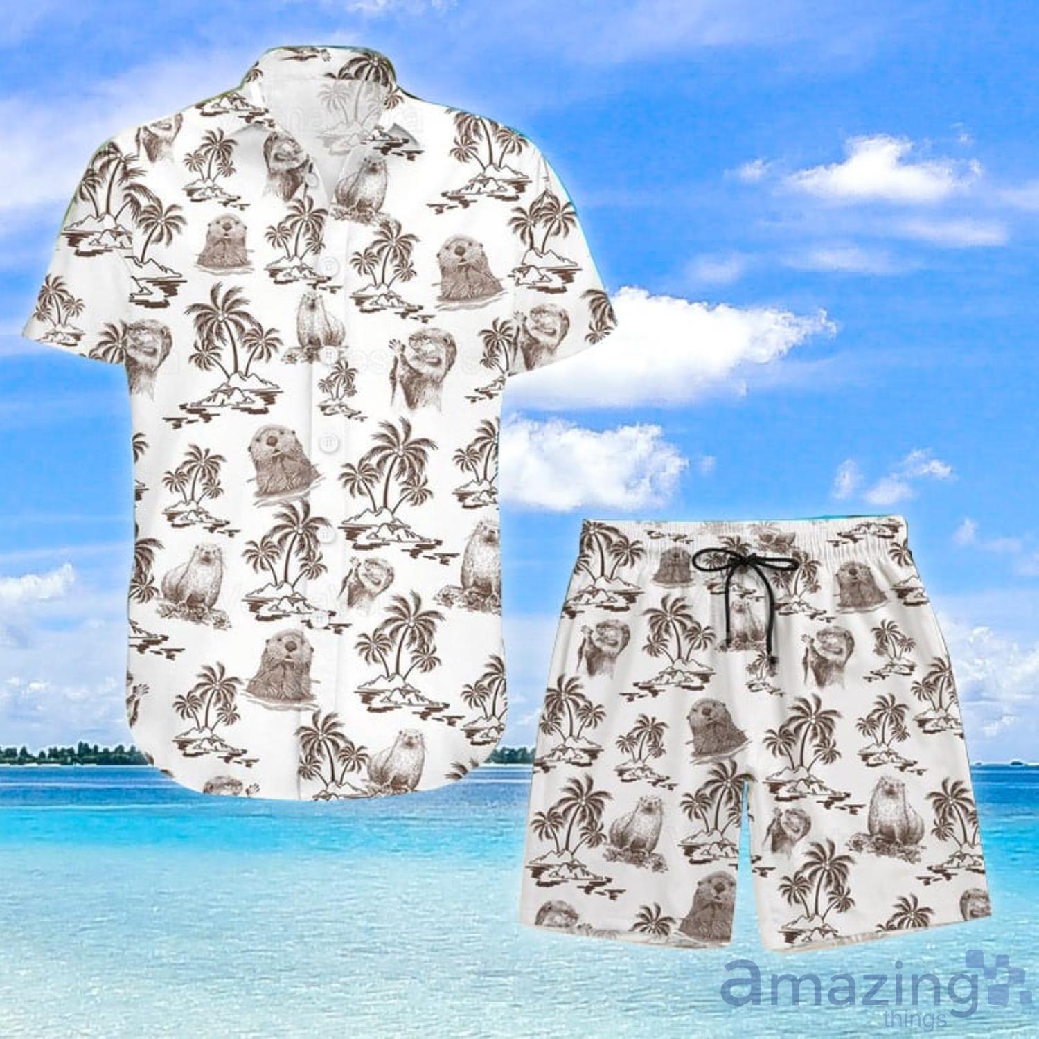 Otter White Hawaiian Shirt And Short Product Photo 1