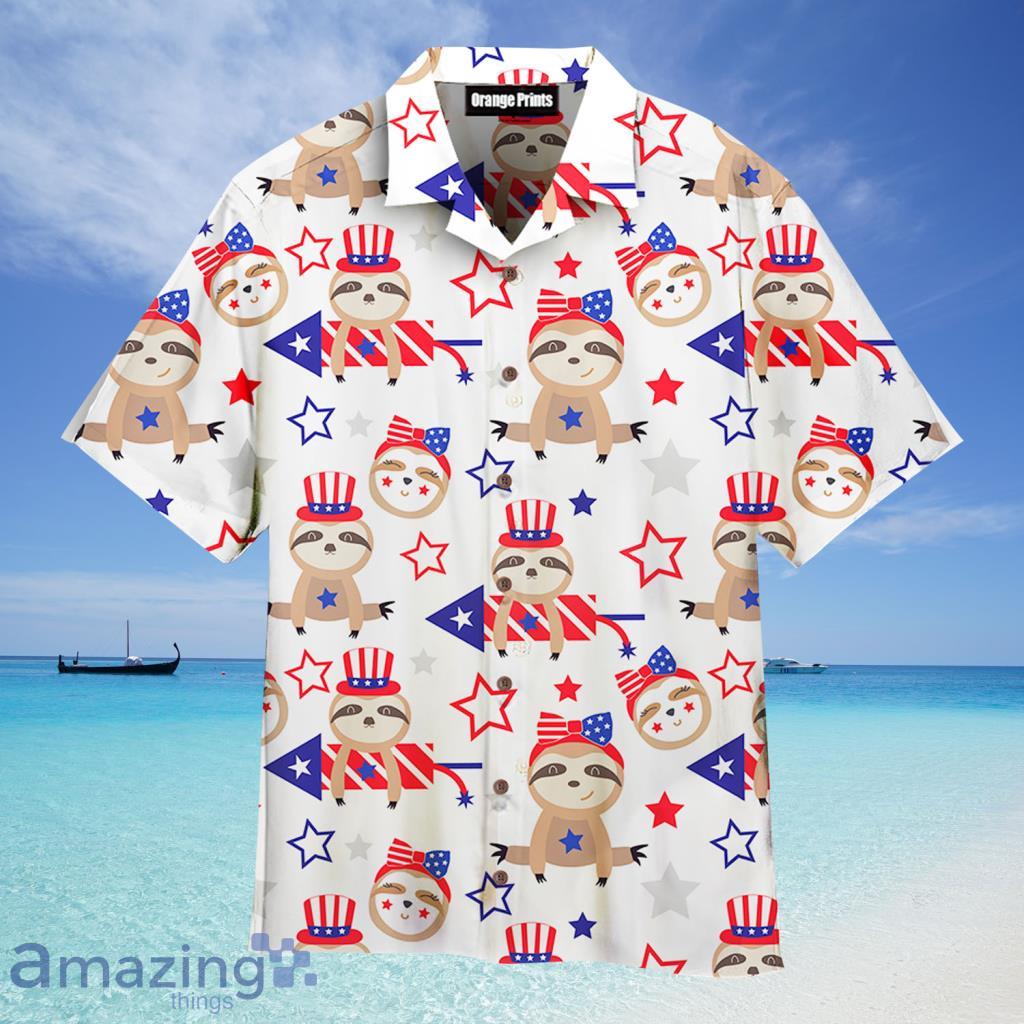 Patriotic Sloth Bears 4th Of July Hawaiian Shirt For Men And Women - Patriotic Sloth Bears 4th Of July Hawaiian Shirt For Men And Women