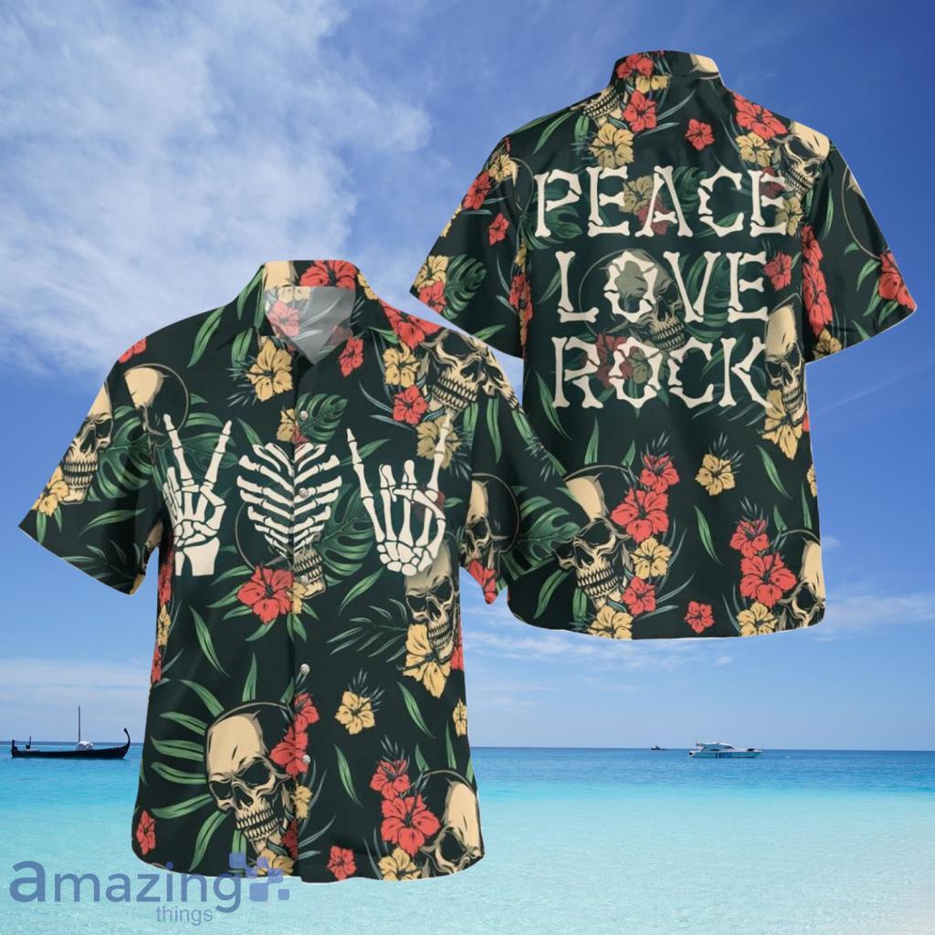 Peace Love Rock Gothic Hawaiian Shirt For Men And Women Product Photo 1
