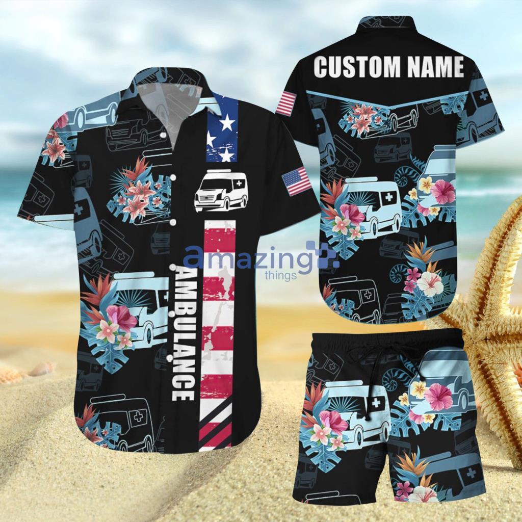 Personalized Ambulance Tropical Pattern Hawaiian Shirt And Short - Personalized Ambulance Tropical Pattern Hawaiian Shirt And Short Personalized Ambulance Tropical Pattern Hawaiian Shirt And Short - Personalized Ambulance Tropical Pattern Hawaiian Shirt And Short