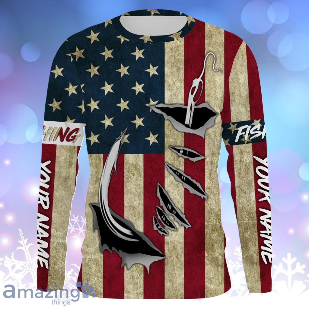Personalized American Flag Fish Hook Longsleeve 3D For Men And Women - Personalized American Flag Fish Hook Longsleeve 3D For Men And Women Personalized American Flag Fish Hook Longsleeve 3D For Men And Women - Personalized American Flag Fish Hook Longsleeve 3D For Men And Women