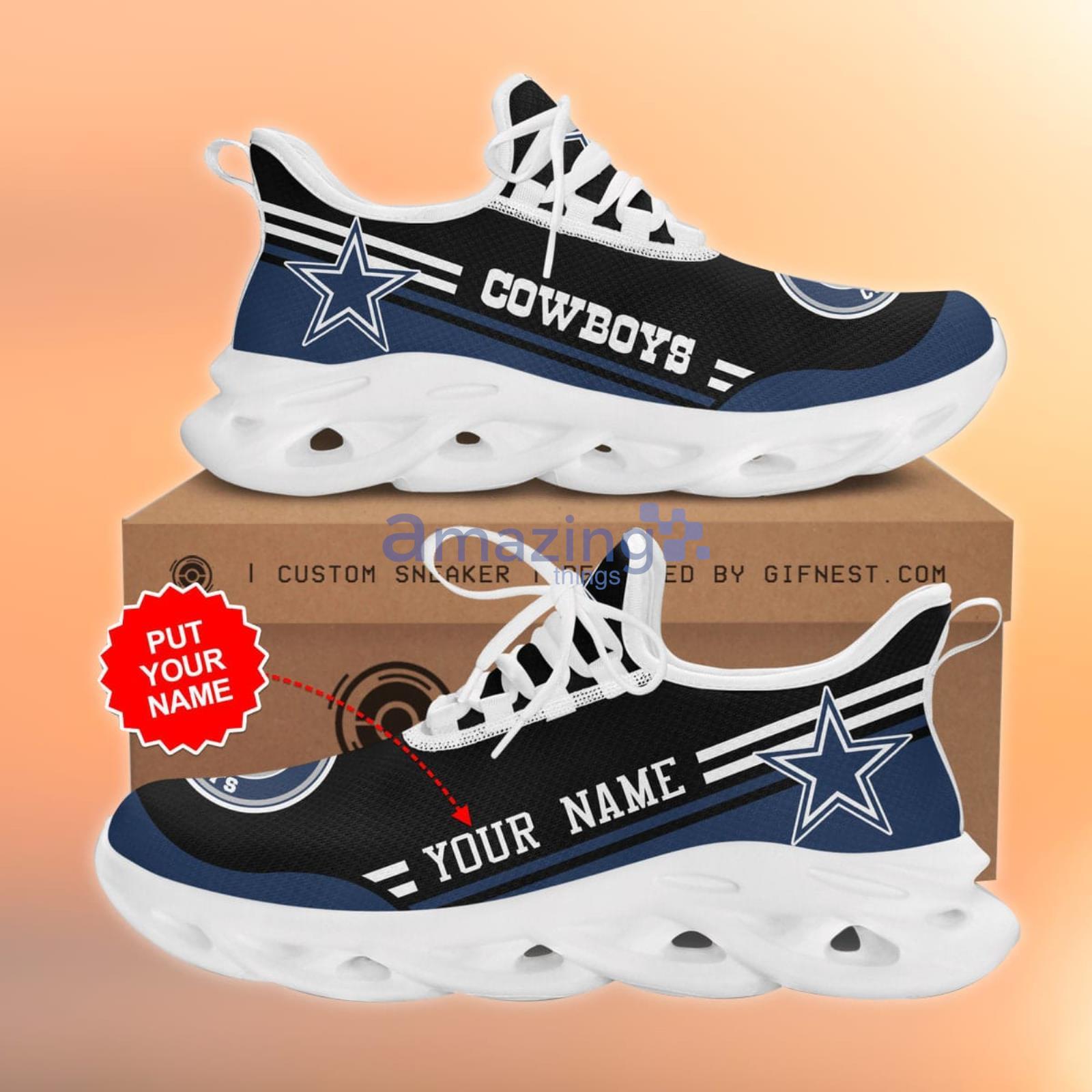 Personalized Dallas Cowboys Max Soul Shoes Striped Style Custom Name Product Photo 1