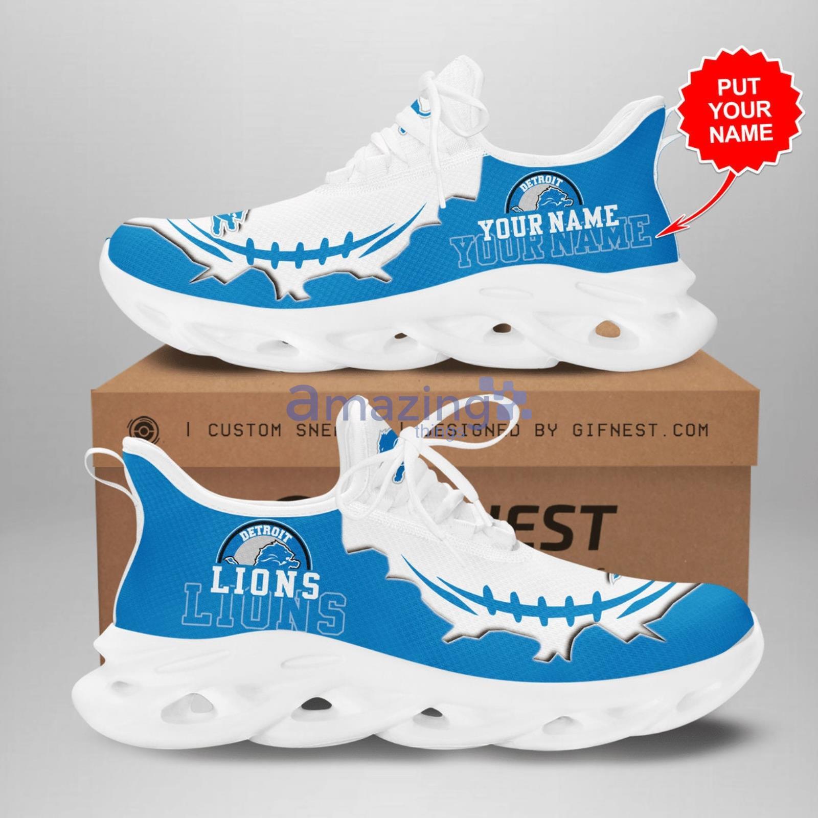 Personalized Detroit Lions Max Soul Shoes For Fan Custom Name Product Photo 1