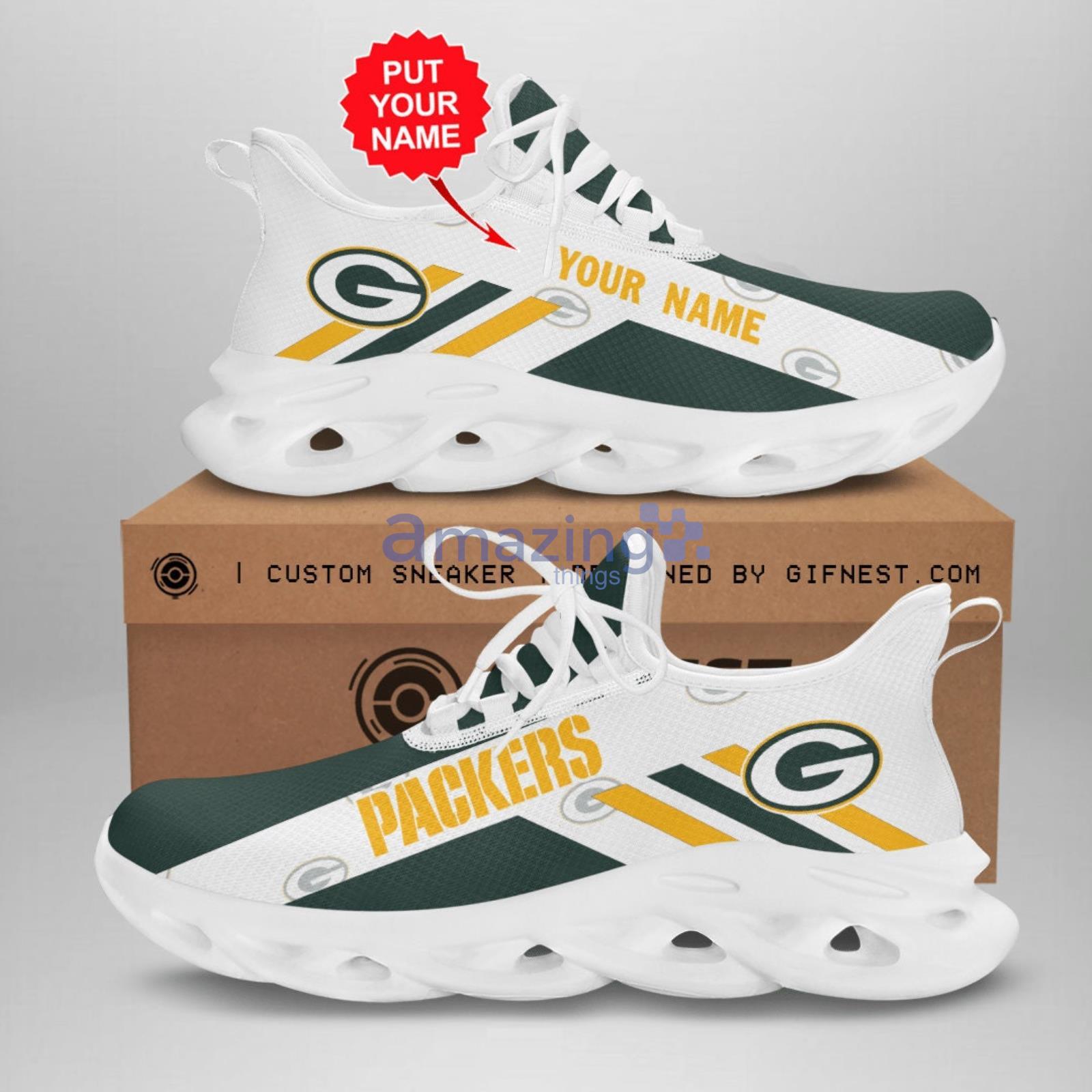 Personalized Green Bay Packers Max Soul Shoes For Fan Custom Name Product Photo 1
