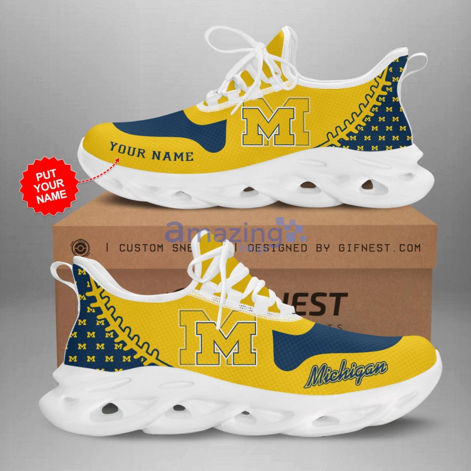 Personalized Michigan Wolverines Max Soul Shoes For Fan Custom Name Product Photo 1