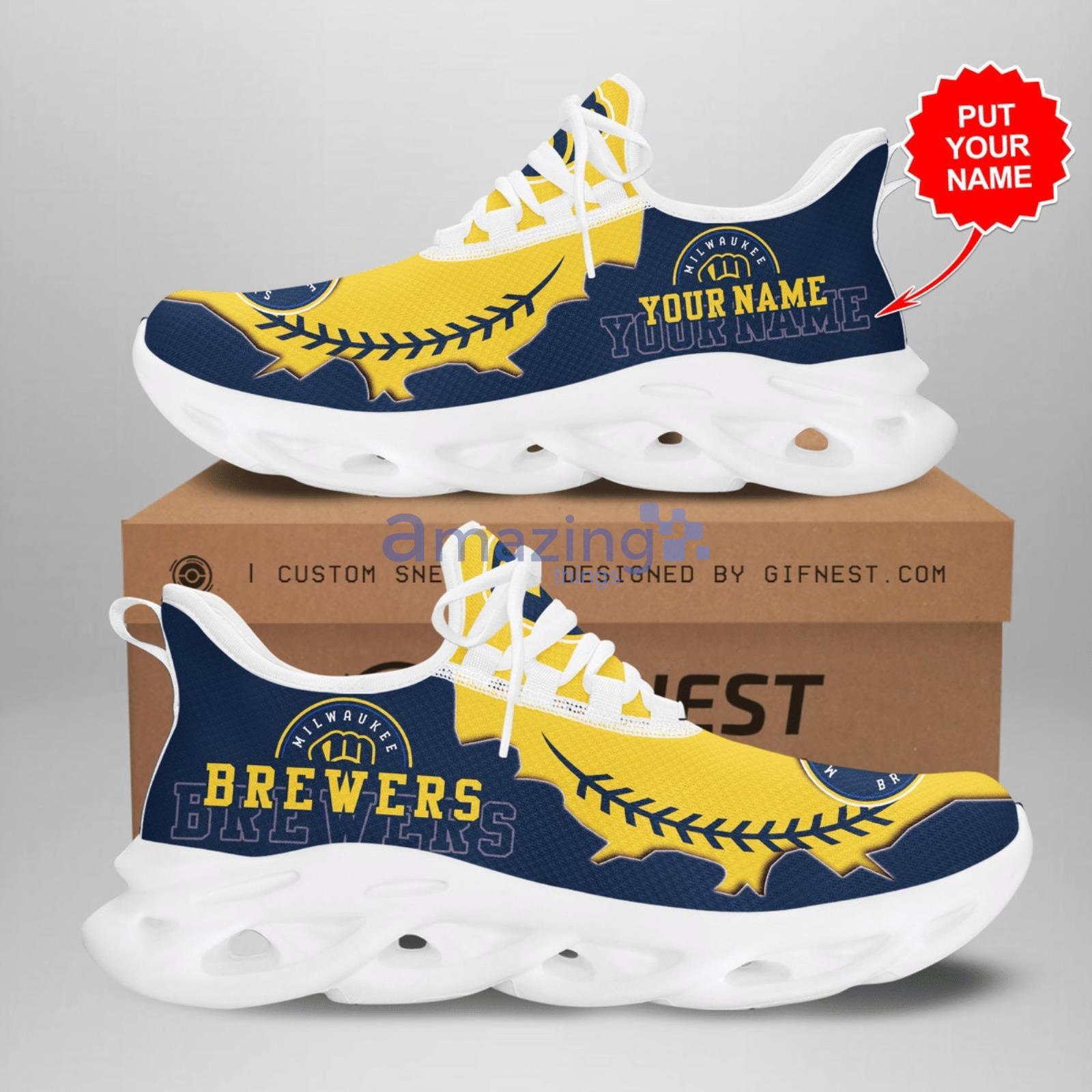Personalized Milwaukee Brewers Max Soul Shoes For Fan Custom Name Product Photo 1
