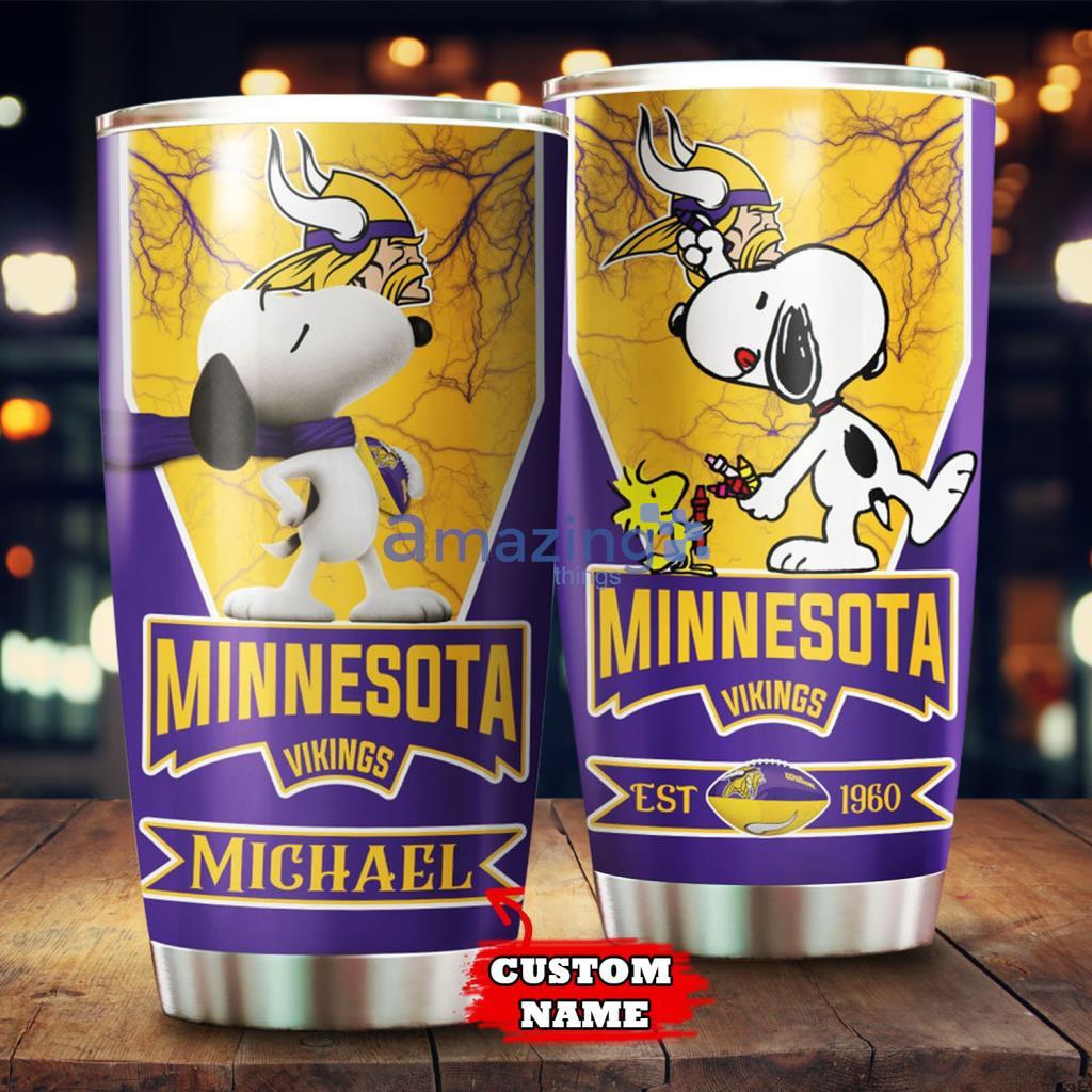 Personalized Minnesota Vikings NFL Snoopy Tumbler - Personalized Minnesota Vikings NFL Snoopy Tumbler