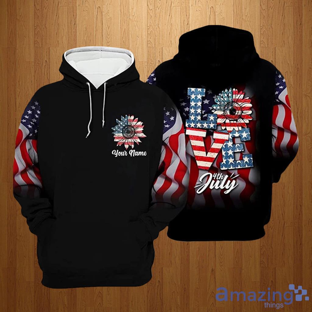 Personalized Name Us Love 4th Of July Hoodie 3D All Over Print - Personalized Name Us Love 4th Of July Hoodie 3D All Over Print
