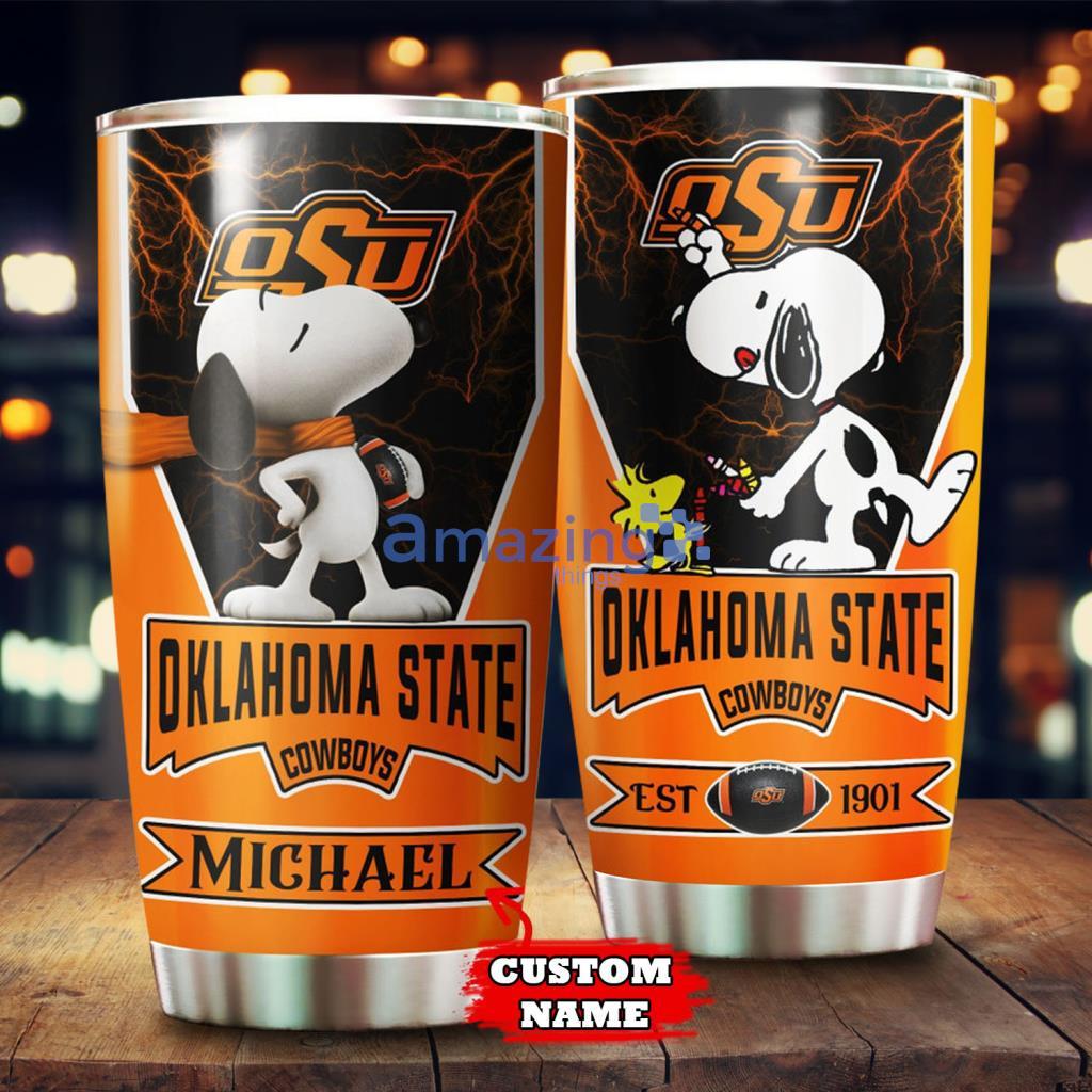 Personalized Oklahoma State Cowboys  Snoopy Tumbler - Personalized Oklahoma State Cowboys  Snoopy Tumbler